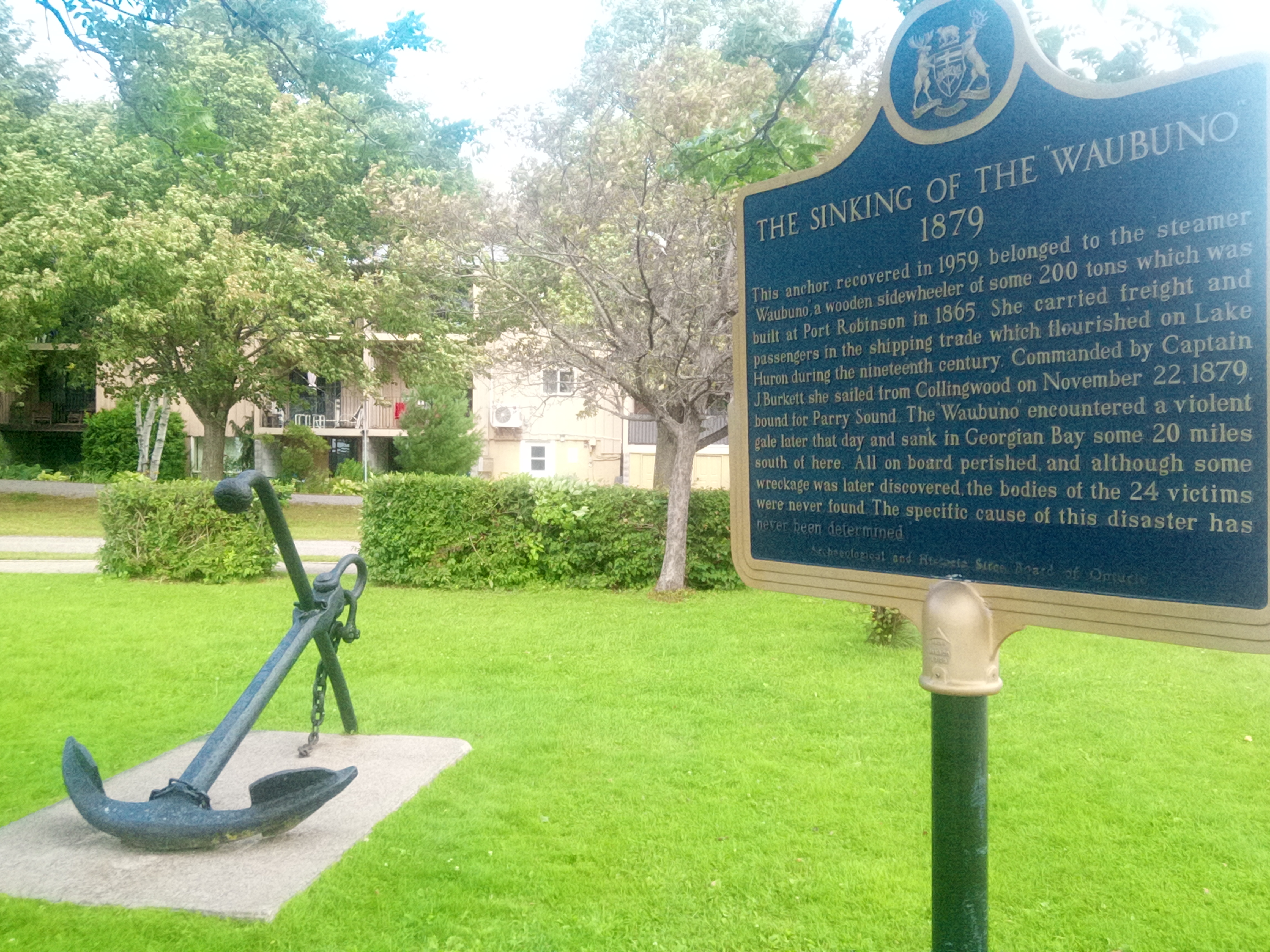 Located at Waubuno Beach.