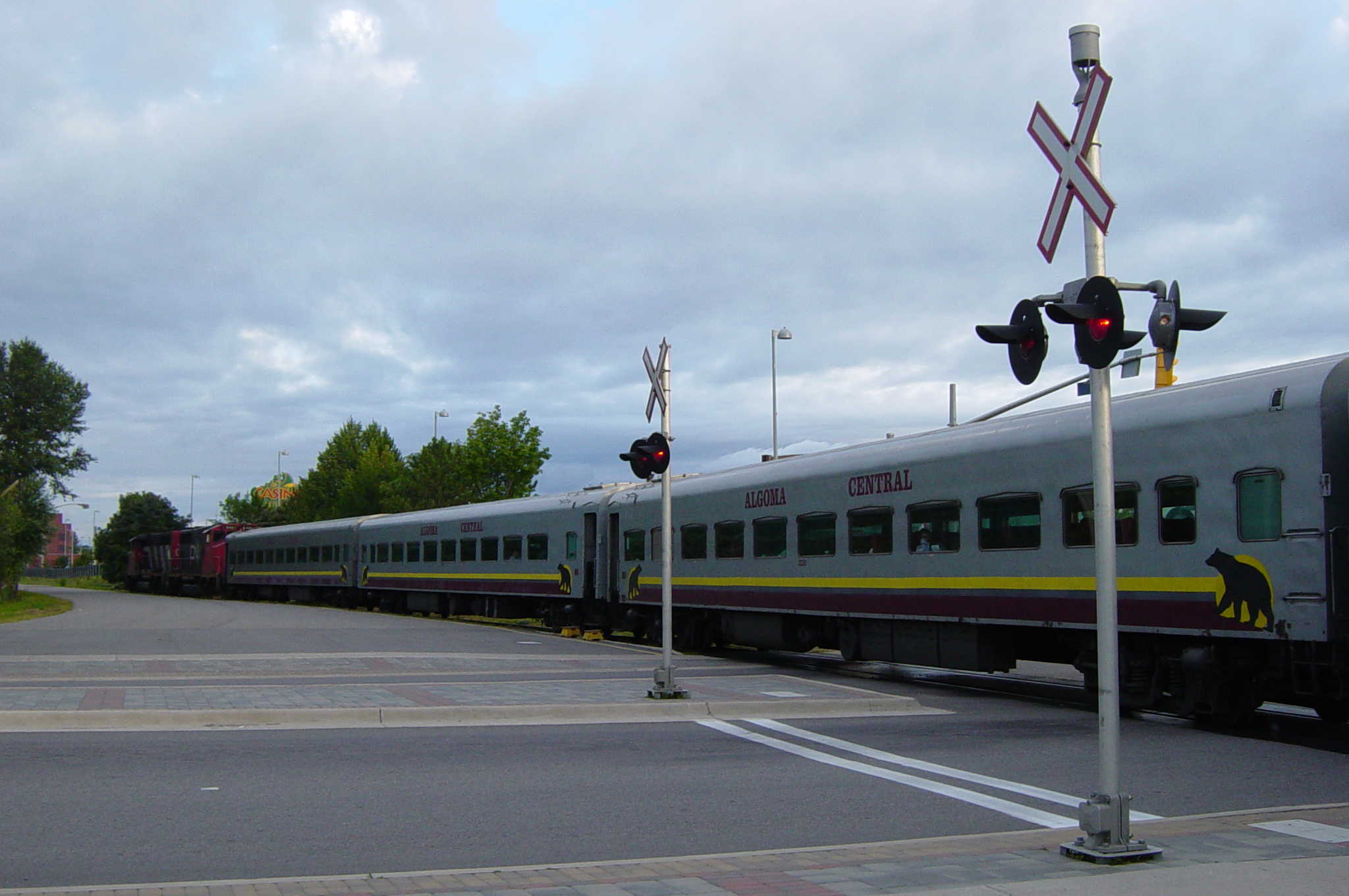 Algoma Central Railway's popular Agawa Canyon Tour Train, as viewed in Sault Ste. Marie, Ontarioen.