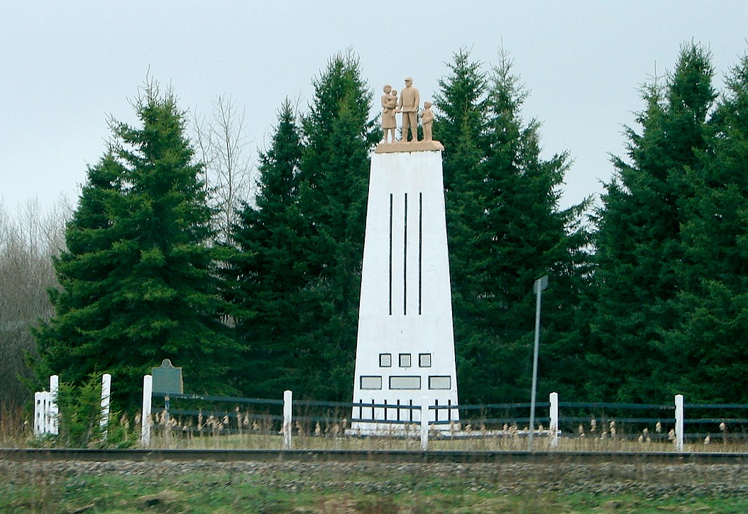 Monument to 1963 labour strike at Reesor Siding, Ontario, Canada