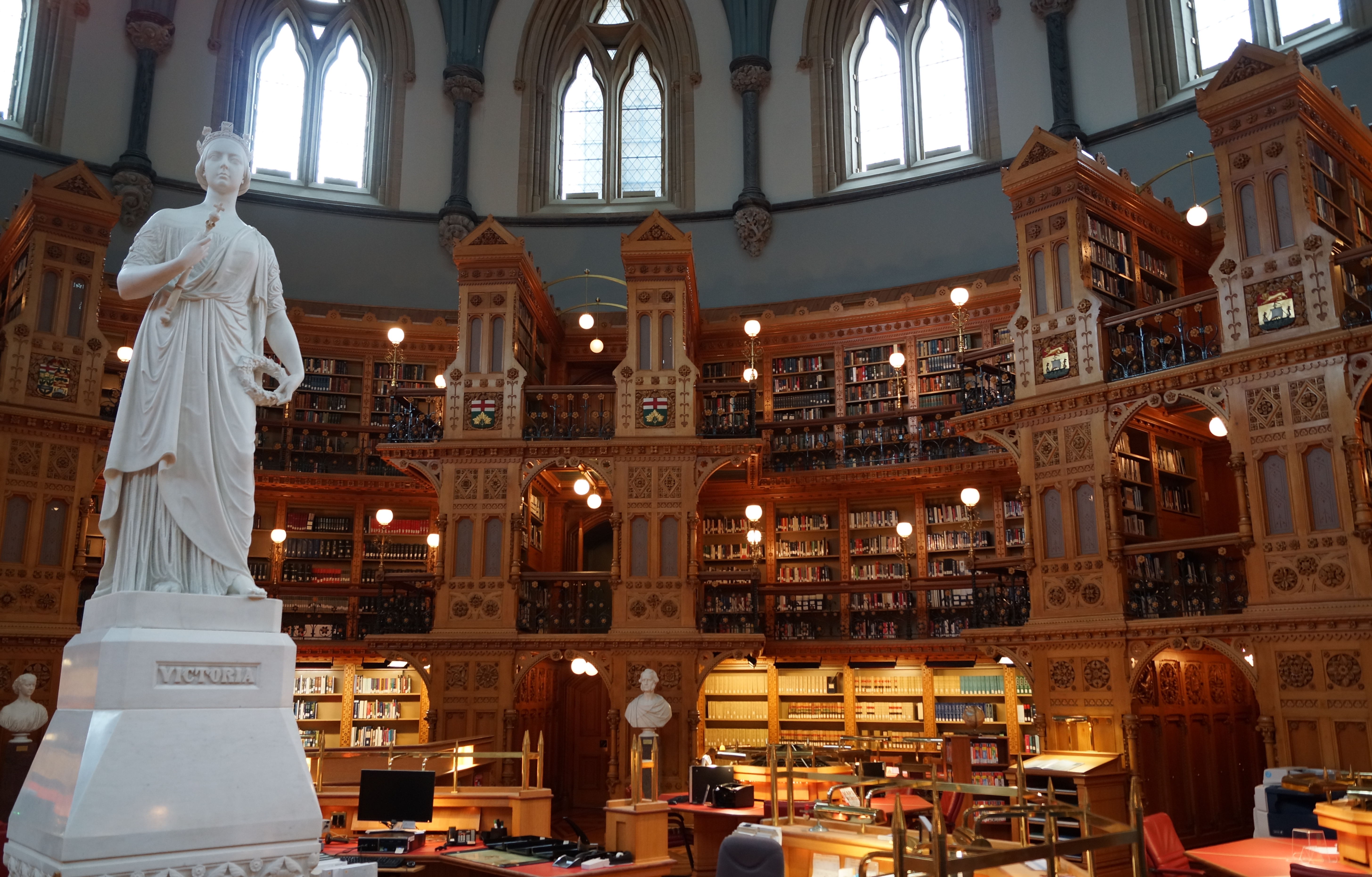 The interior of the Library of Parliament in April 2017.