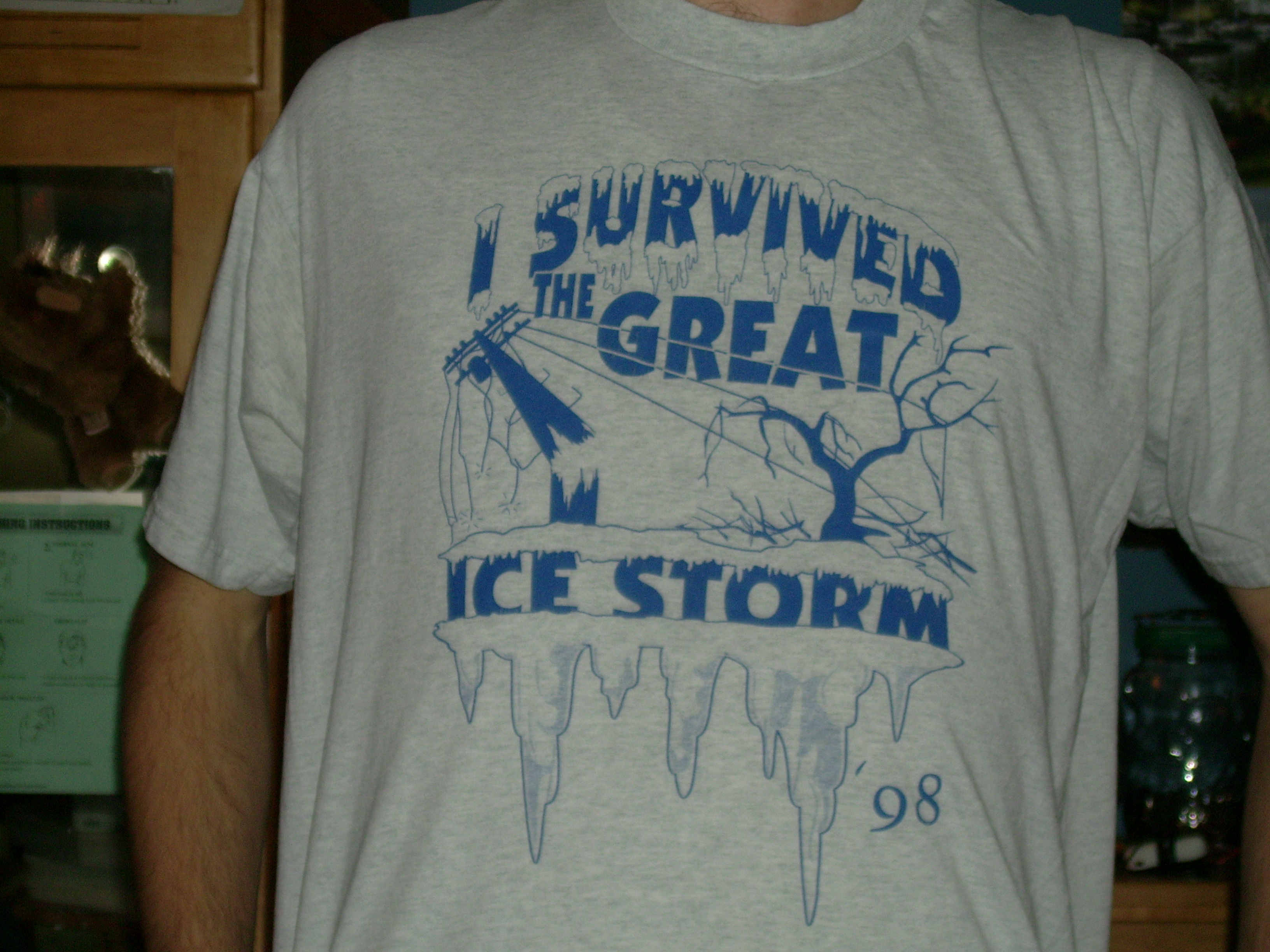 T-shirt of which came out after the North American ice storm of 1998.
