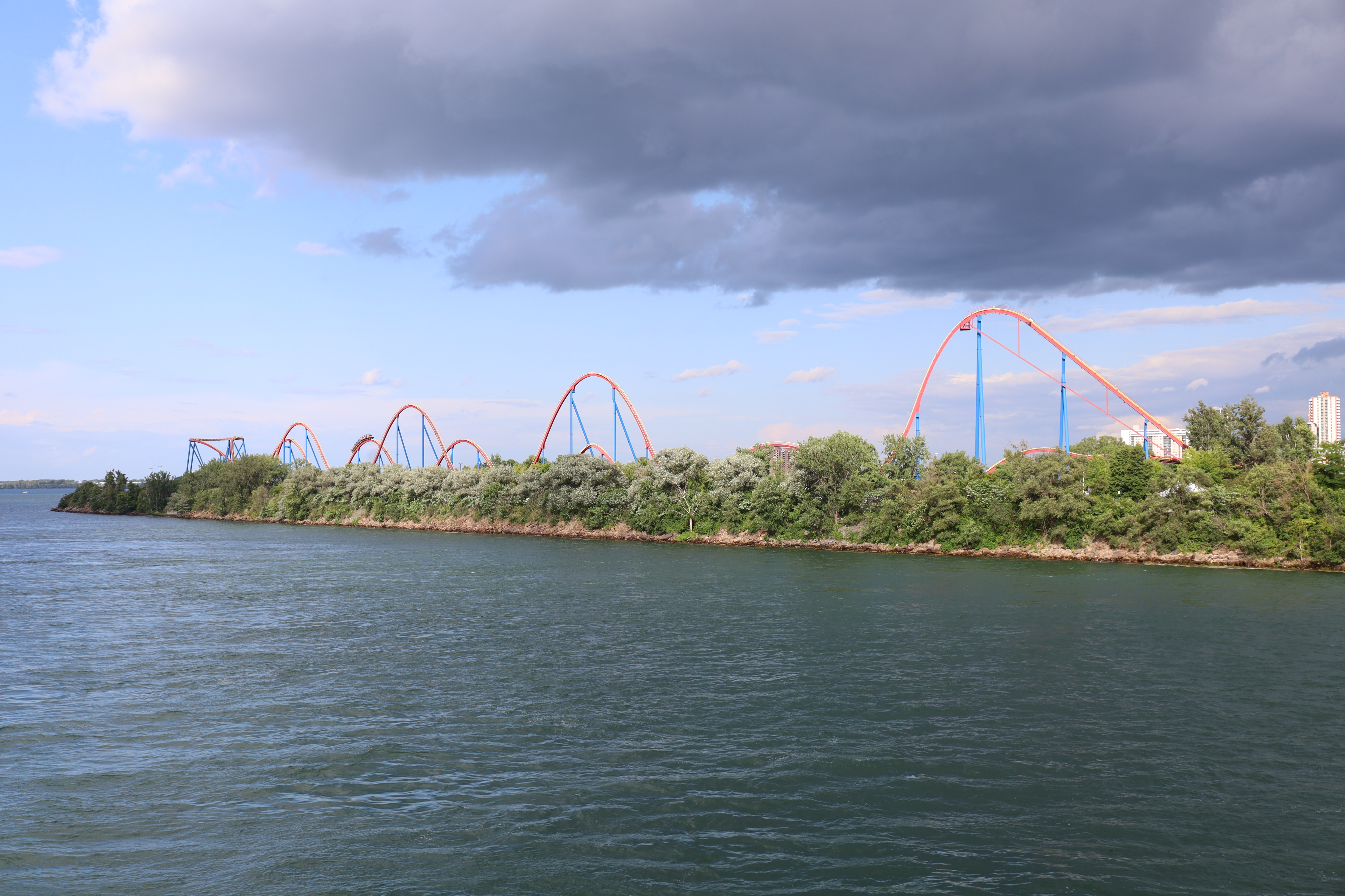 La Ronde amusement park from the water in 2023