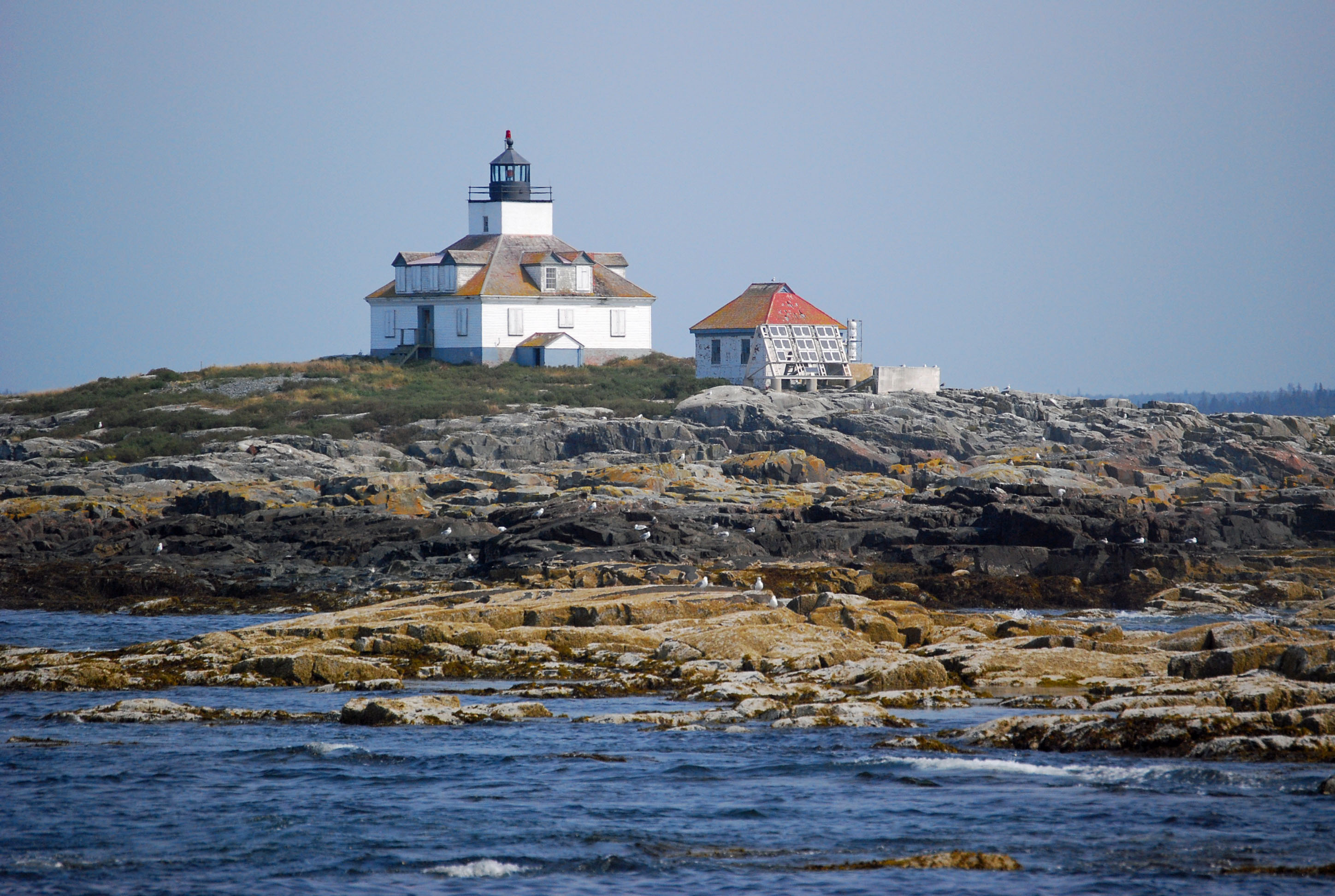 Ocean view photo of Frenchman's Bay lighthouse taken in Bar Harbor, ME