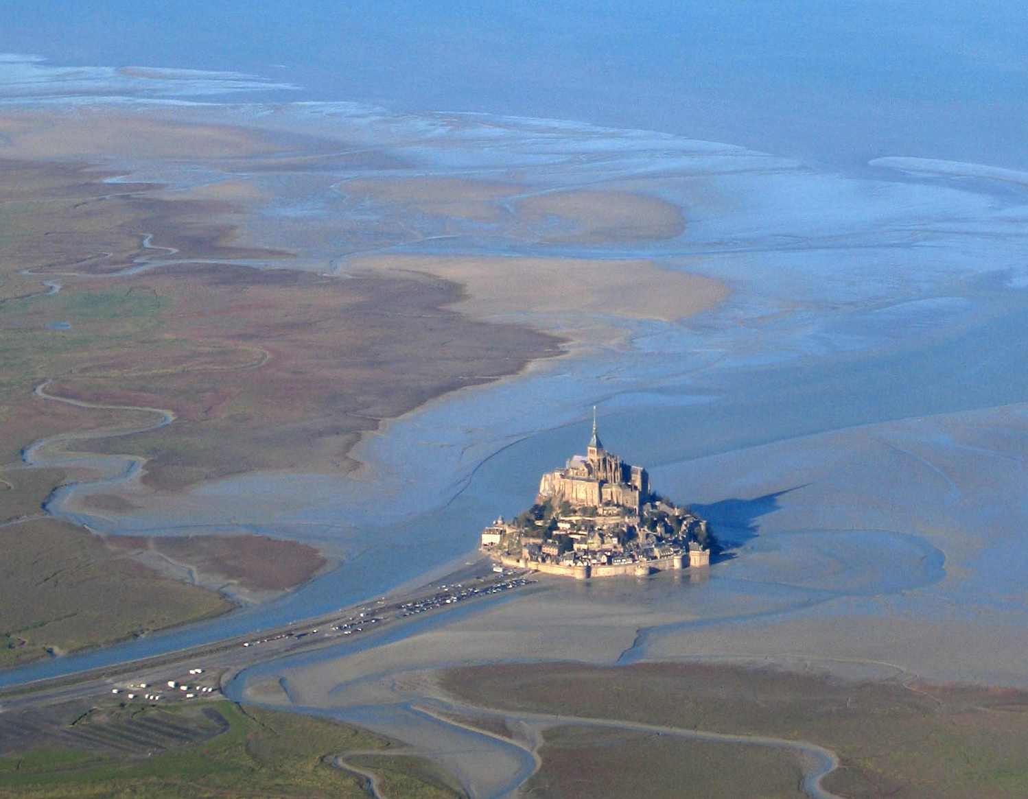 Aerial photograph of the Mount Saint-Michel