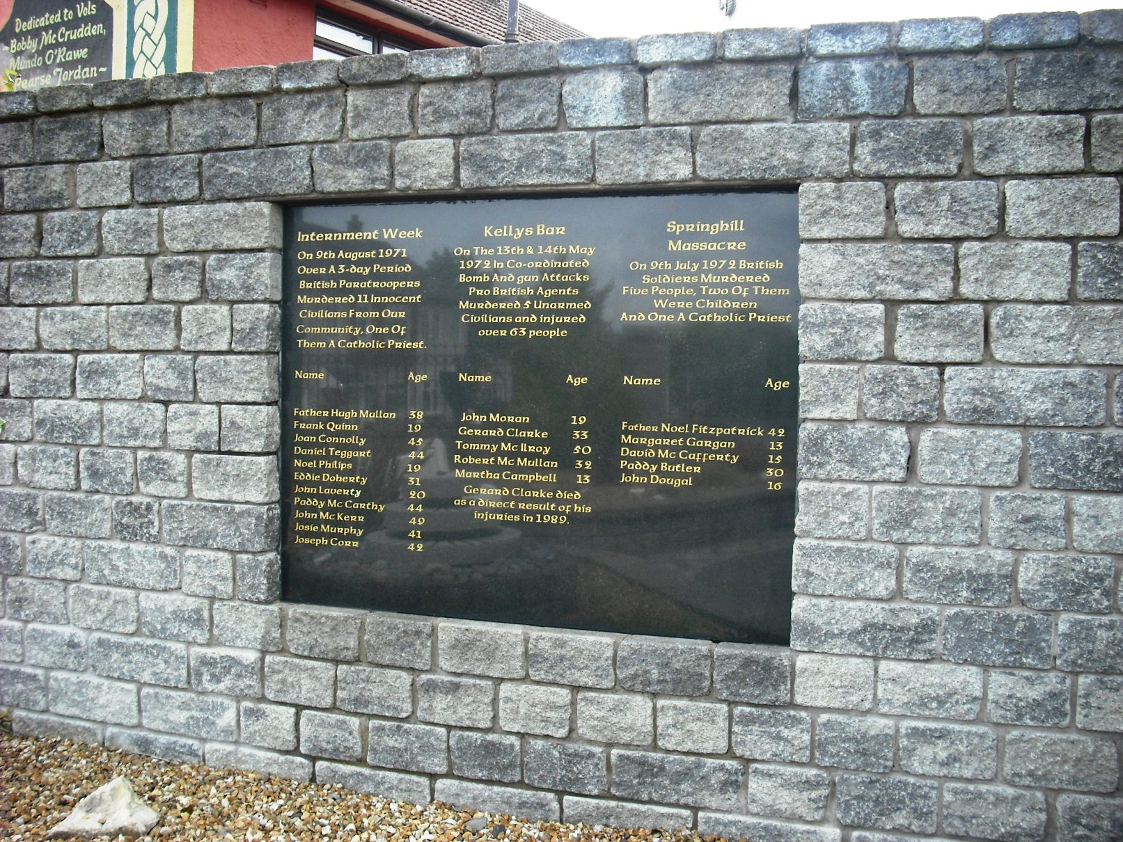 A garden of remembrance in Ballymurphy, Belfast