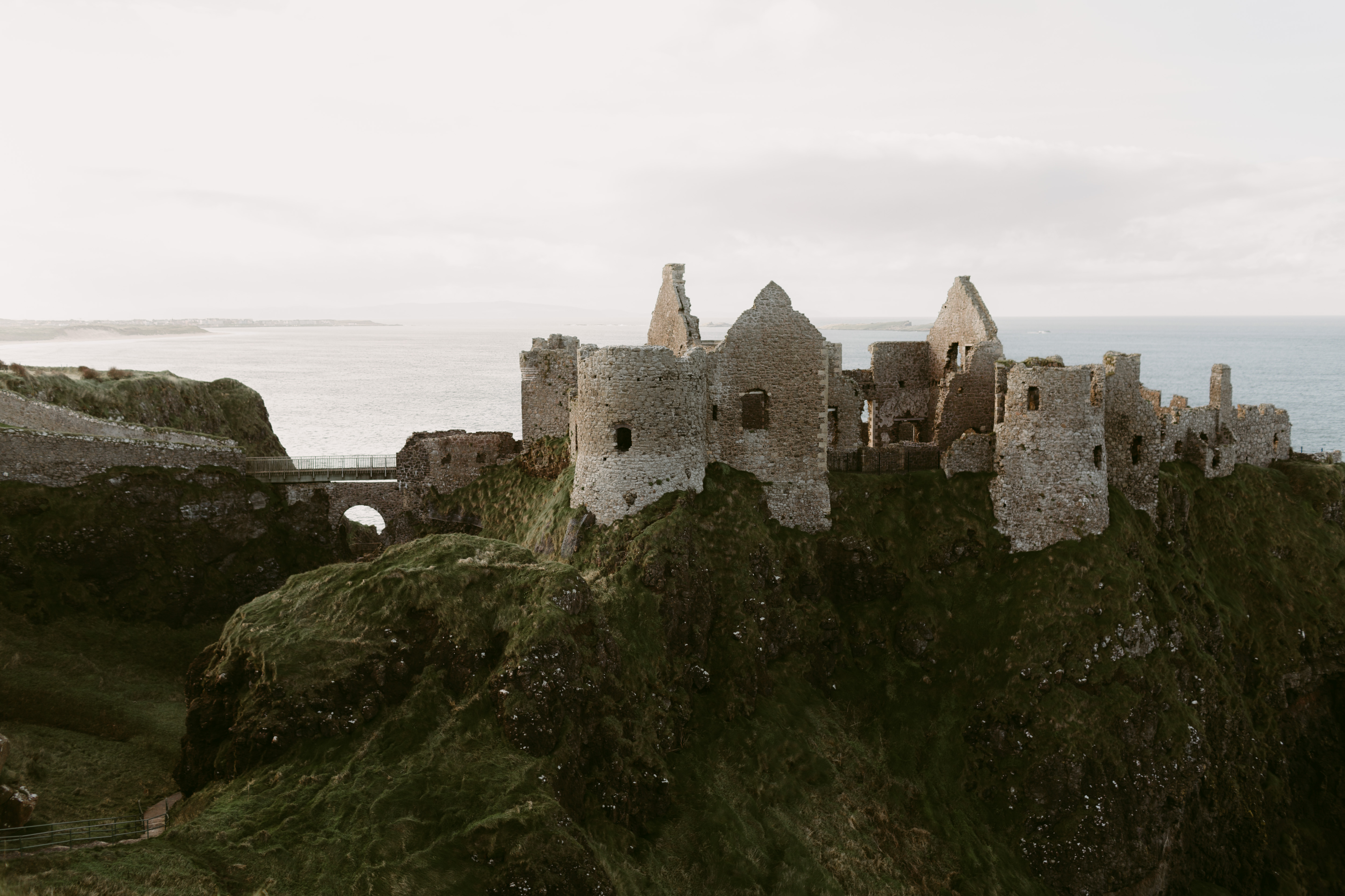 A photo of Dunluce Castle in County Antrim, Northern Ireland.