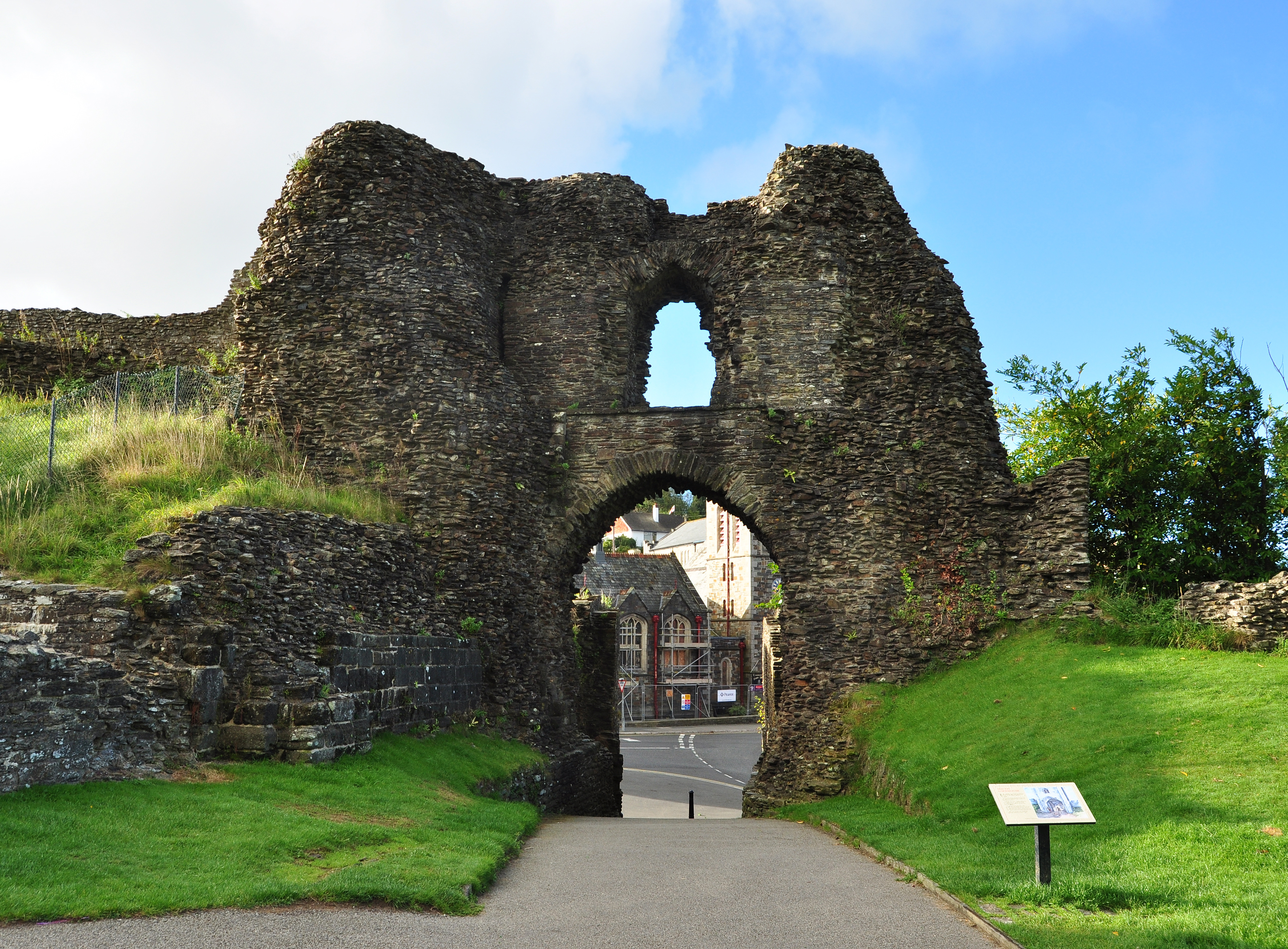 The inner side of the gatehouse of Launceston Castle in Cornwall.