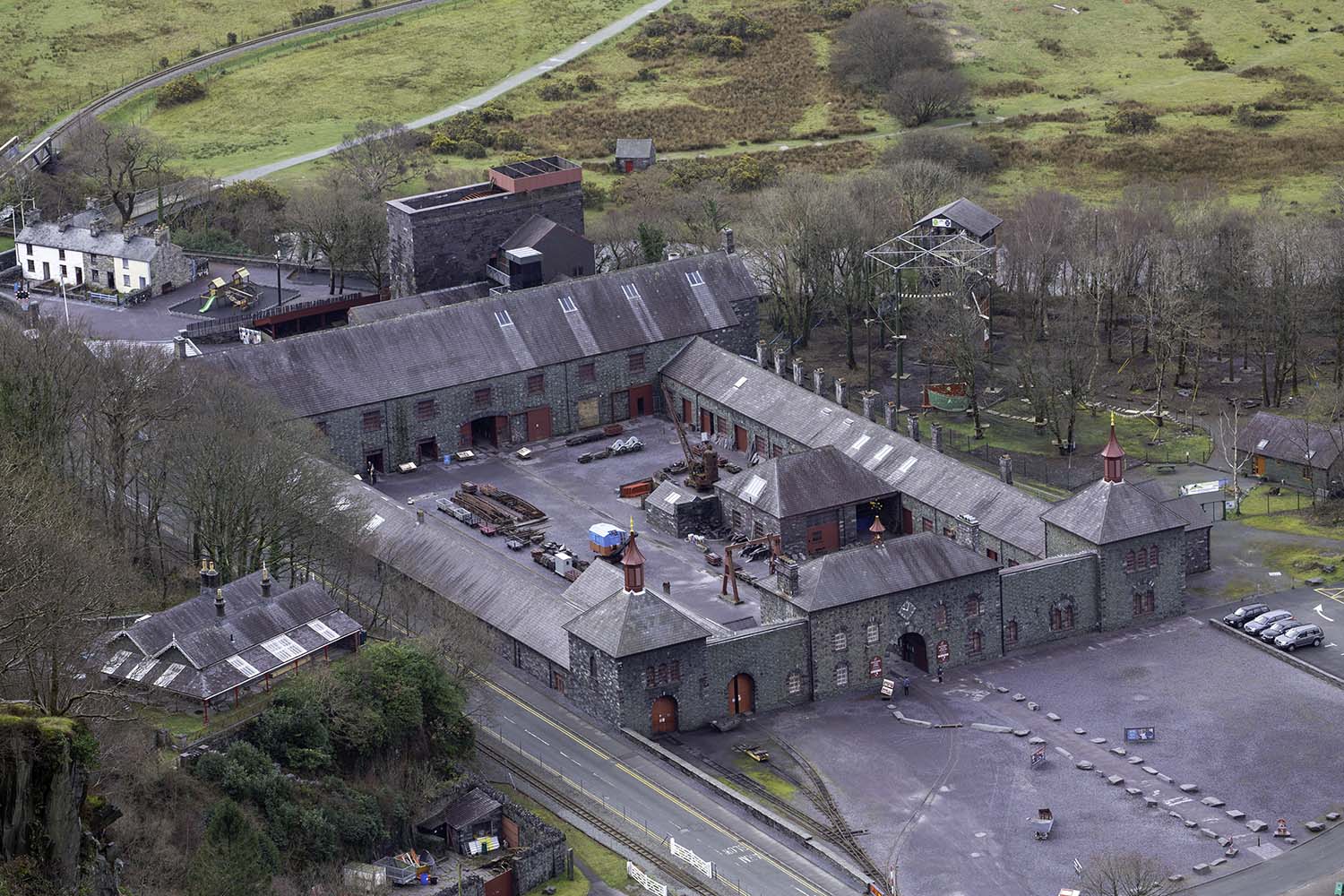 The former workshops of the now closed Dinorwig Slate Quarry, at one time the second largest slate quarry in the world. A Grade I Listed Building.