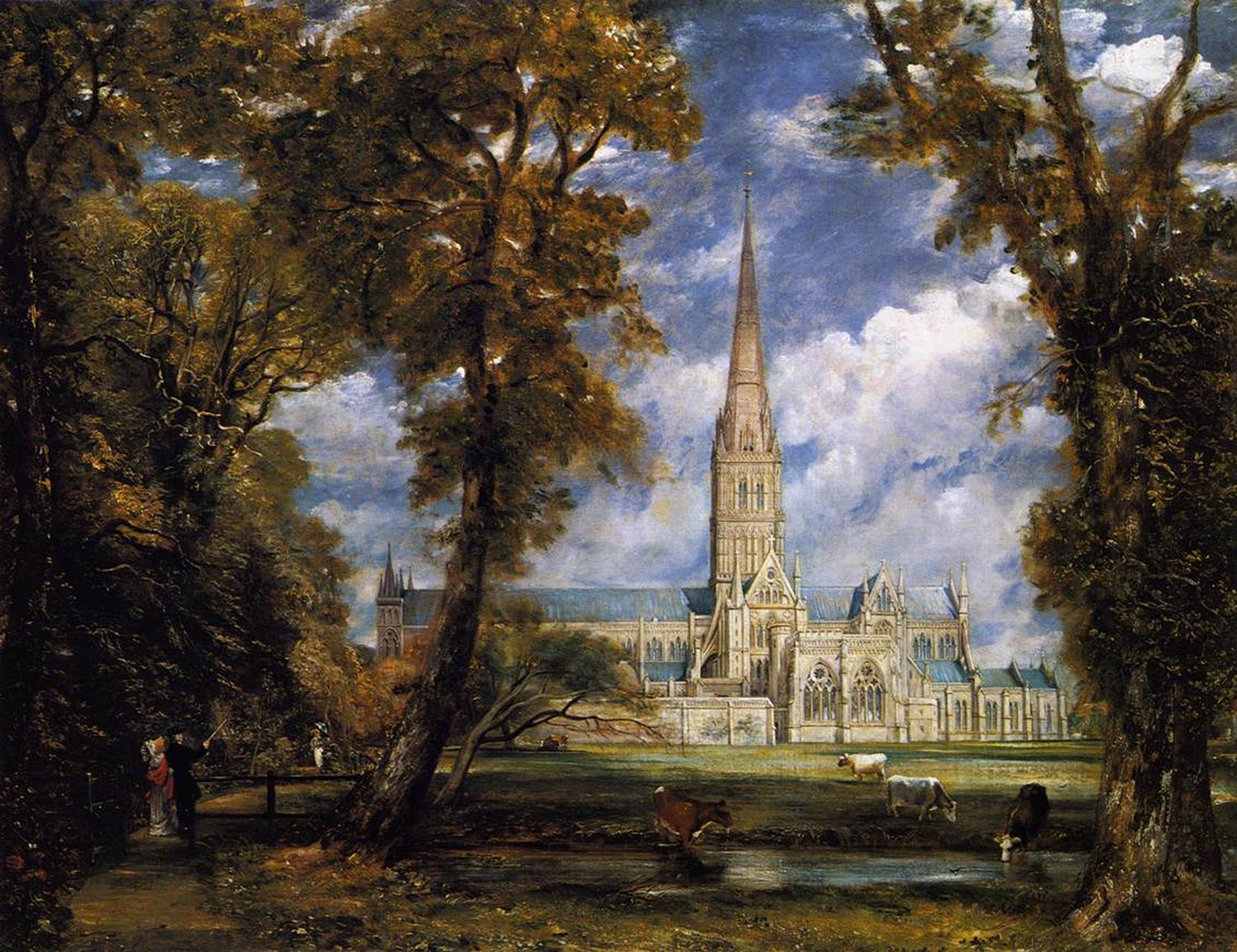 Salisbury Cathedral from the Bishop Grounds c.1825.jpg