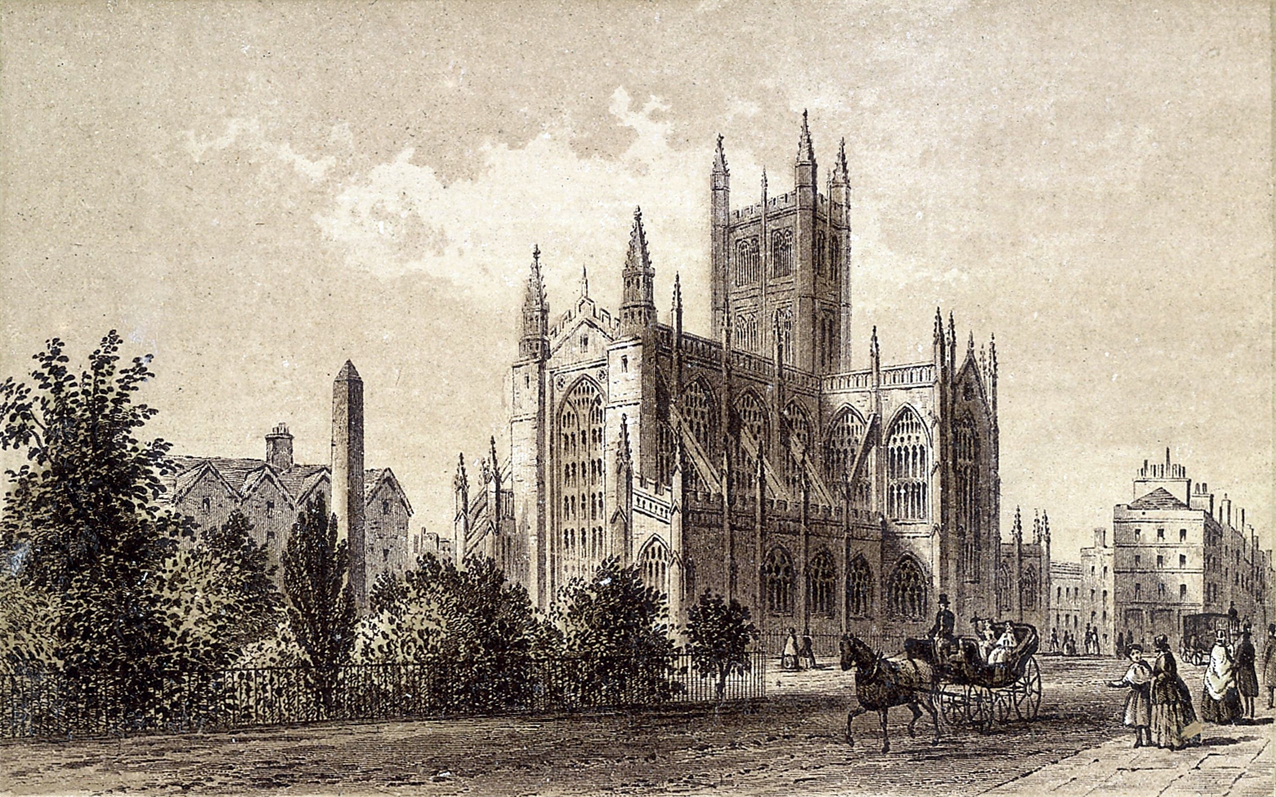 Photographic print of Bath Abbey, 1875