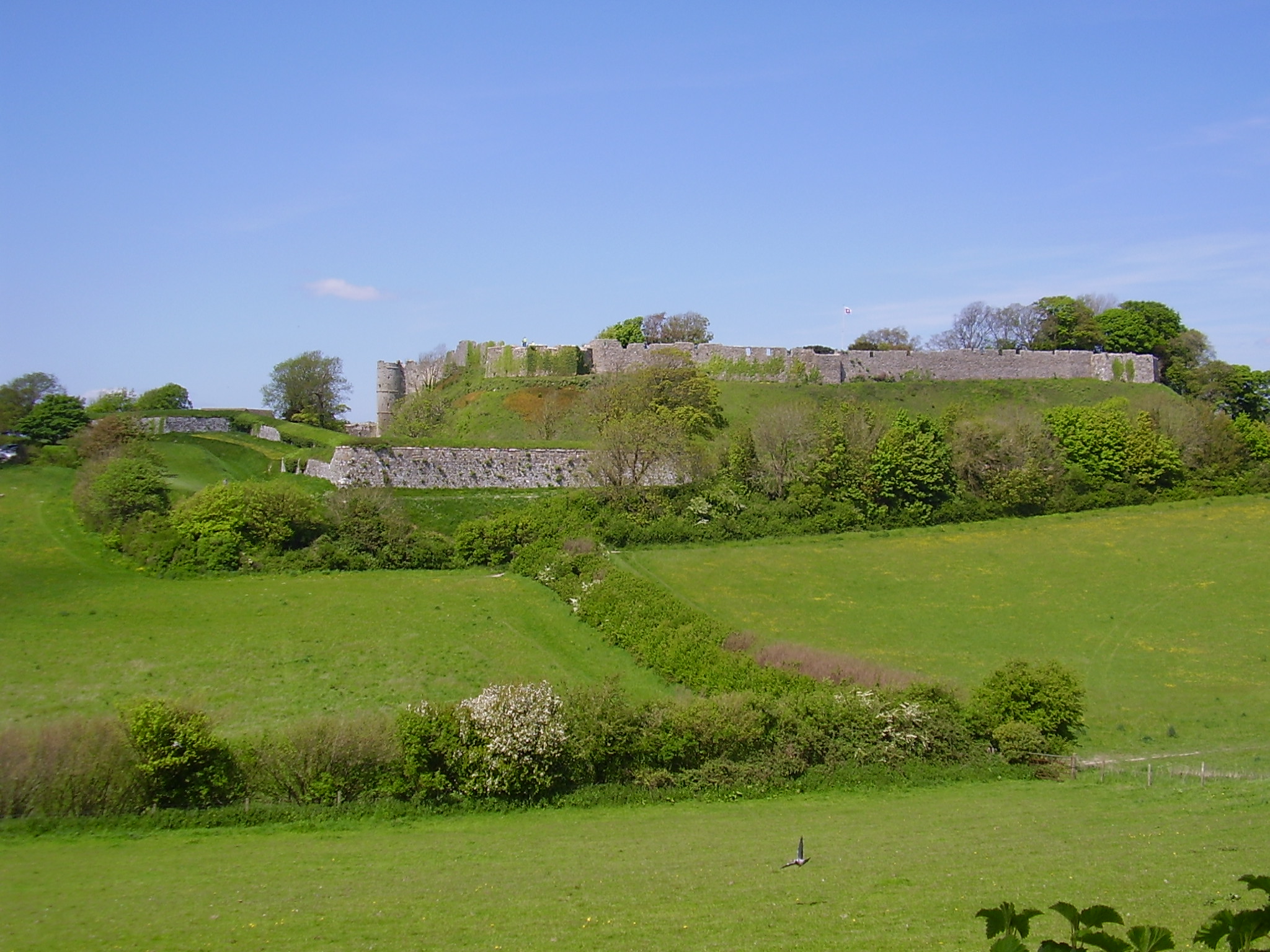 Carisbrooke Castle, Isle of Wight, UK, view from the south.