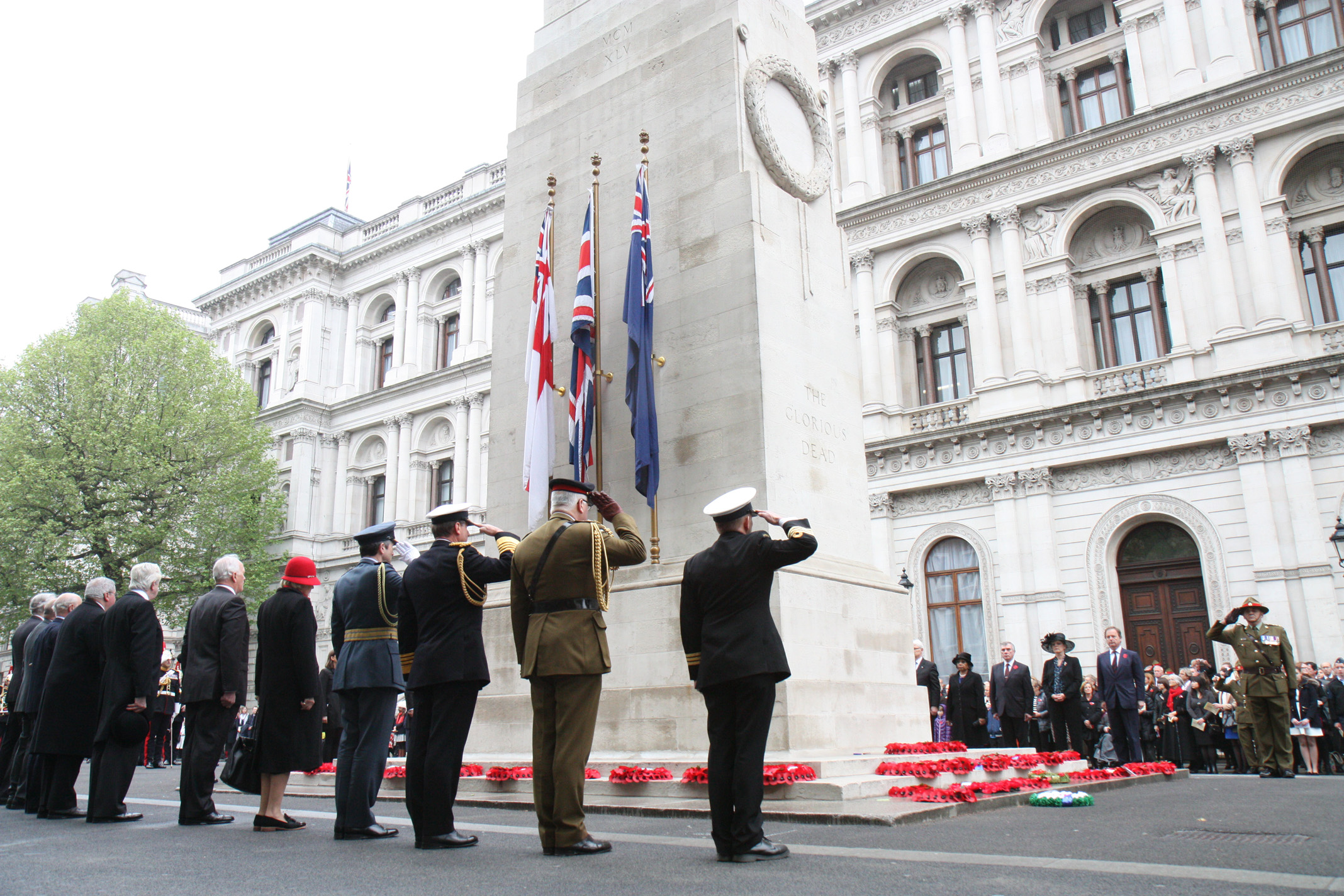 Foreign Office Minister Hugo Swire marks ANZAC Day at the Cenotaph in London, 25 April 2014.