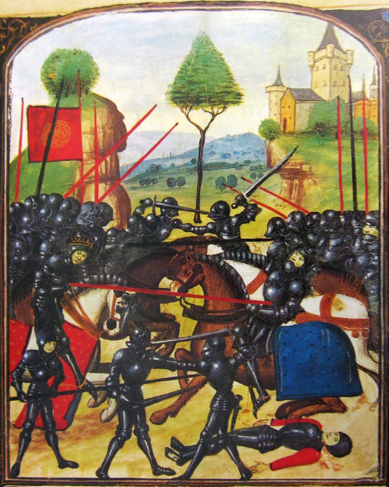 Illustration of the Battle of Barnet (14 April 1471) on the Ghent manuscript