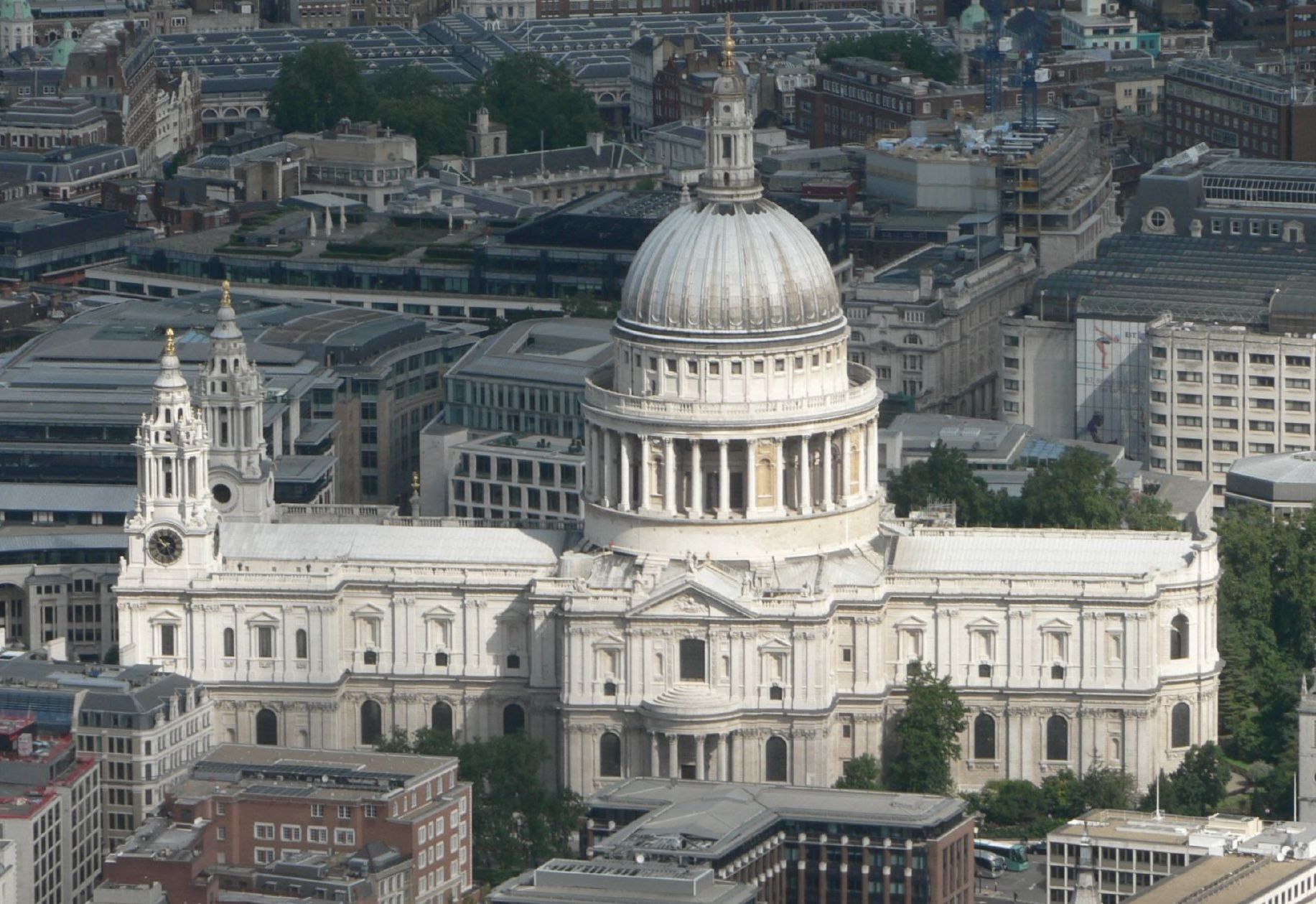 An aerial view of St Paul's Cathedral.