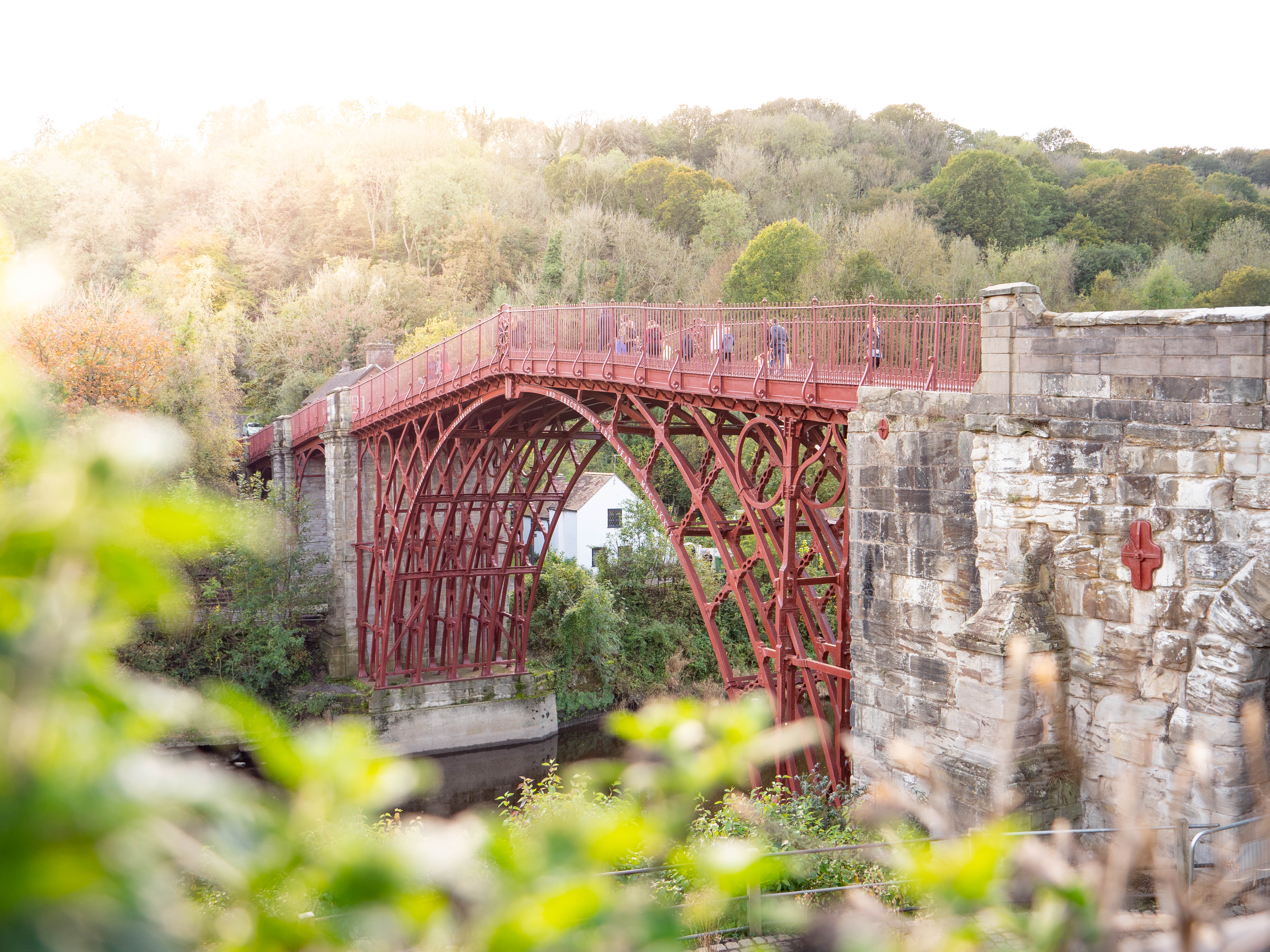 The Iron Bridge over the River Severn at the foot of the small town of Ironbridge