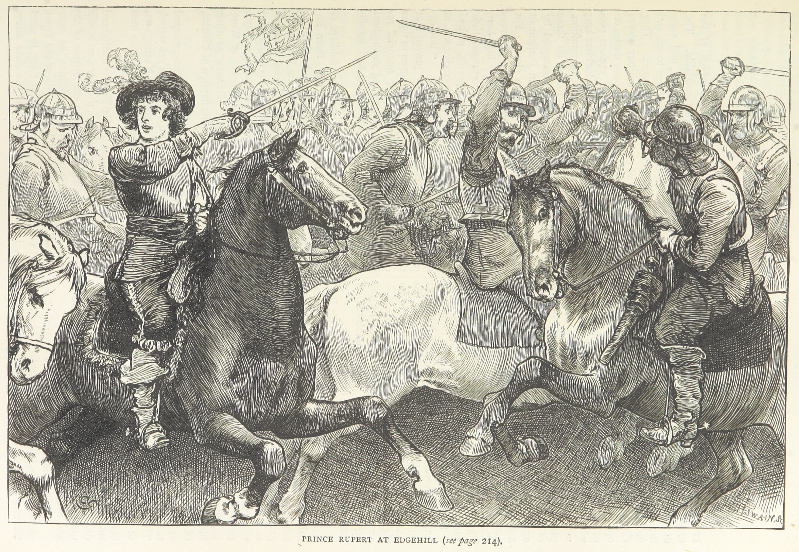 Prince Rupert of the Rhine at the Battle of Edgehill.