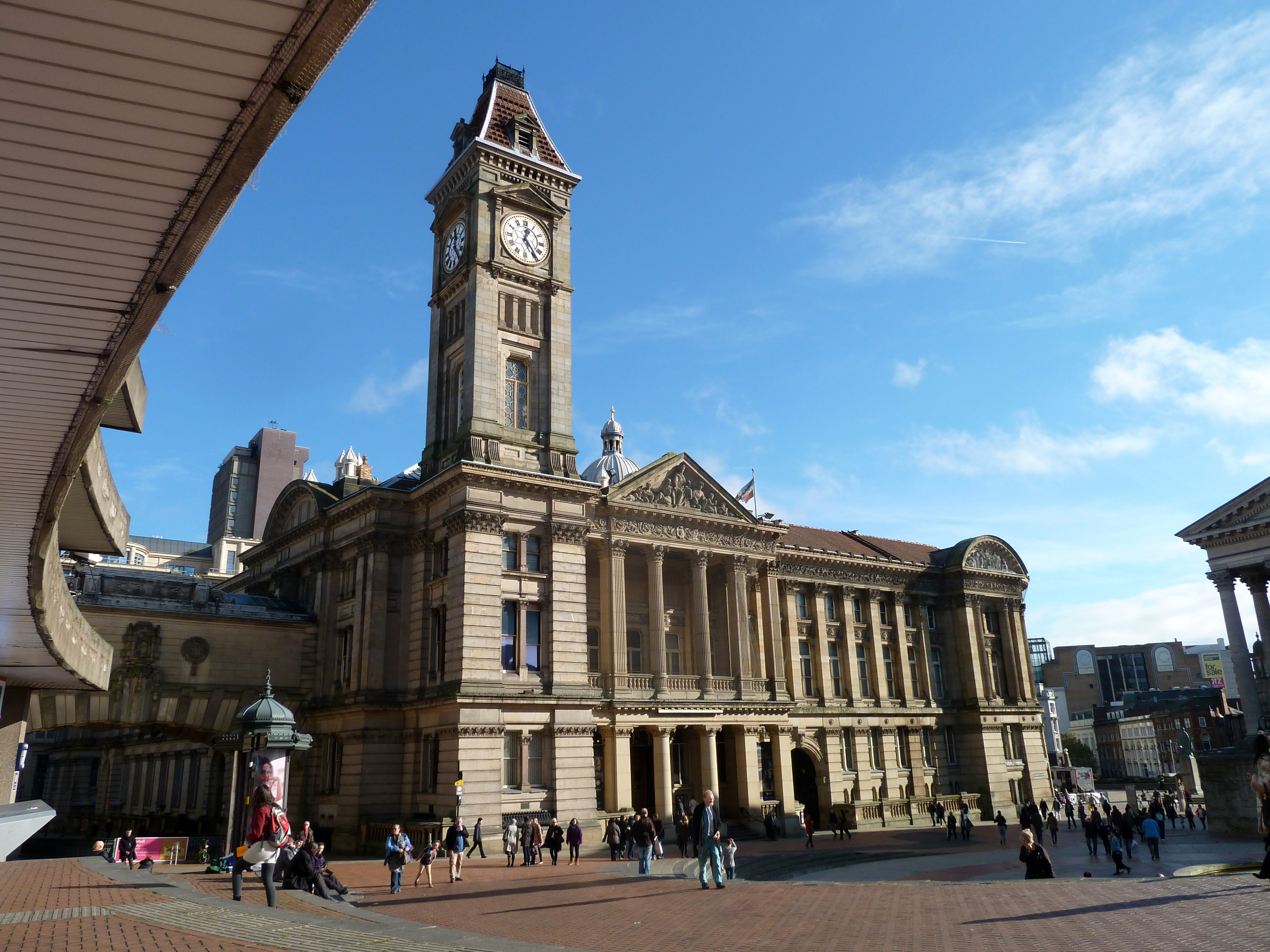 Birmingham Museum and Art Gallery, photographed from Birmingham Central Library in Chamberlain Square