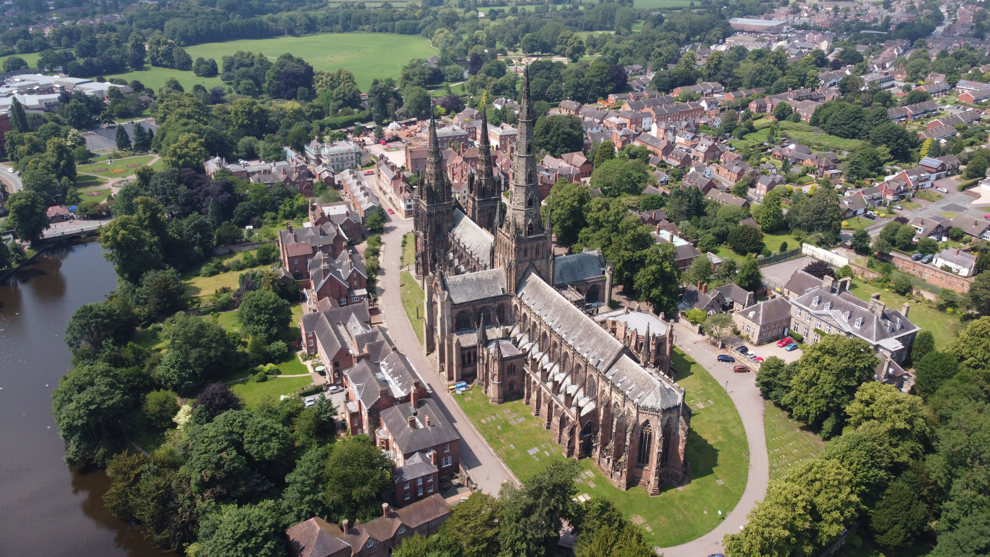 Aerial View of Lichfield Cathedral