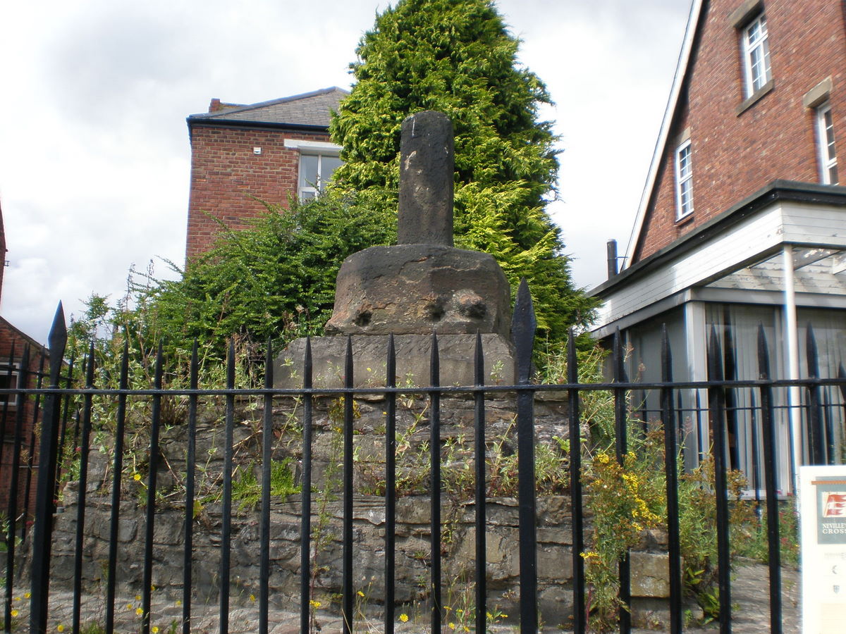 Photograph of the remainder of the monument from which Neville's Cross takes it's name.