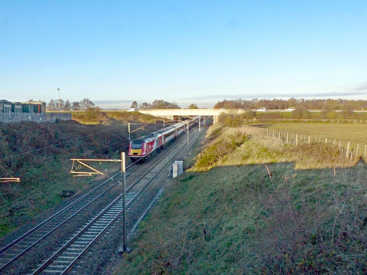 M62 crossing the East Coast Main Line