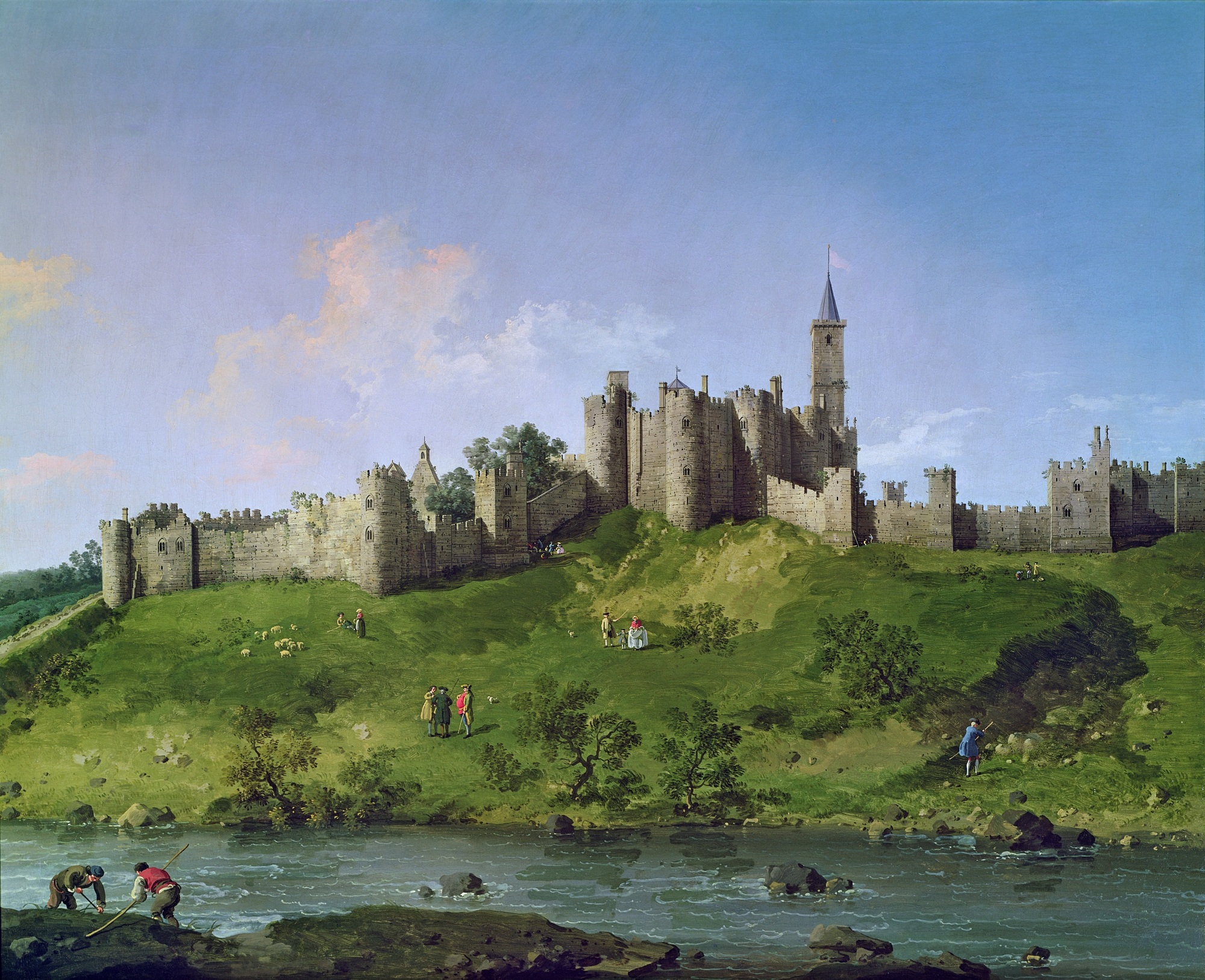 An 18th-century painting of Alnwick Castle by Canaletto.