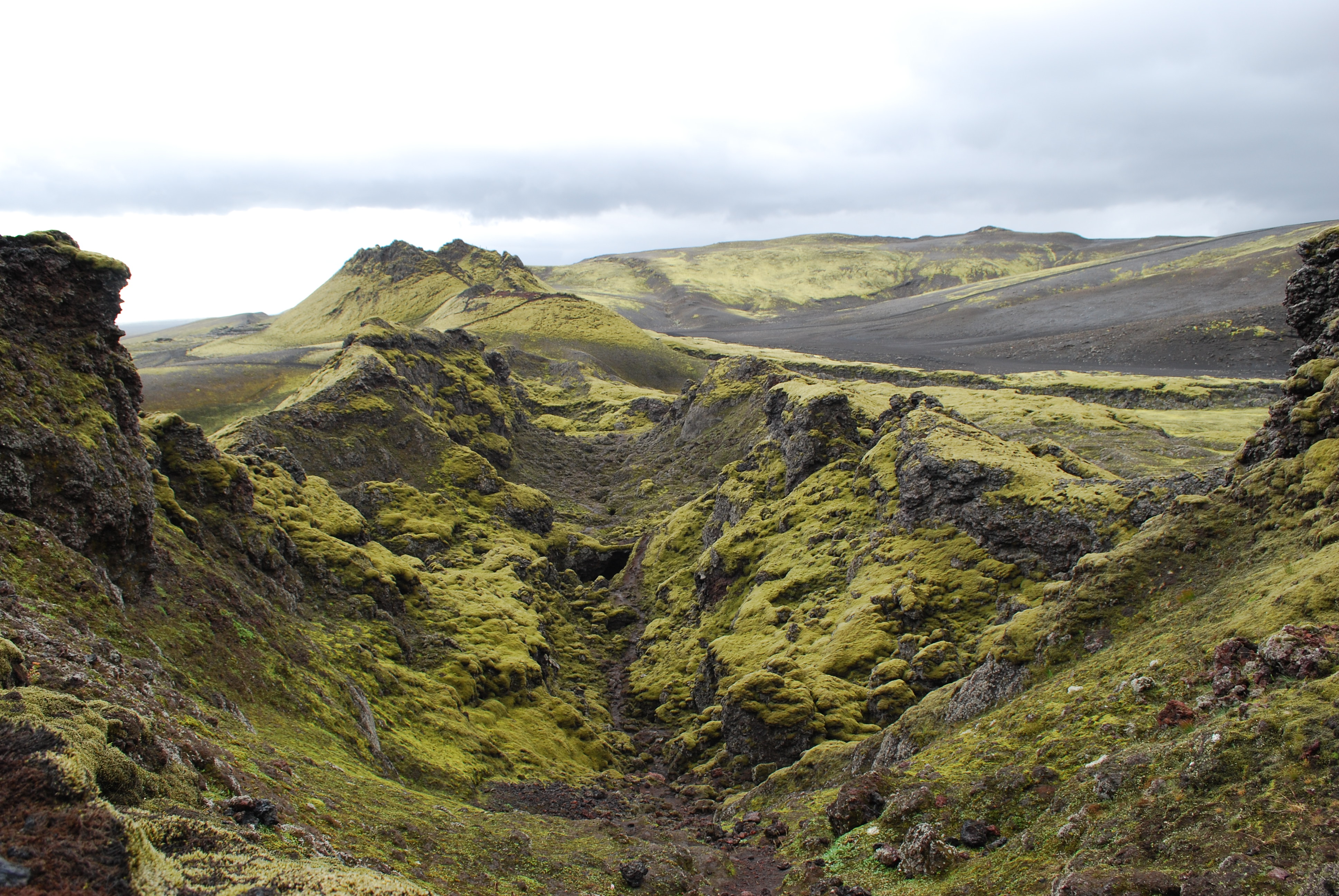 Sight to the central fissure of Laki volcano, Iceland