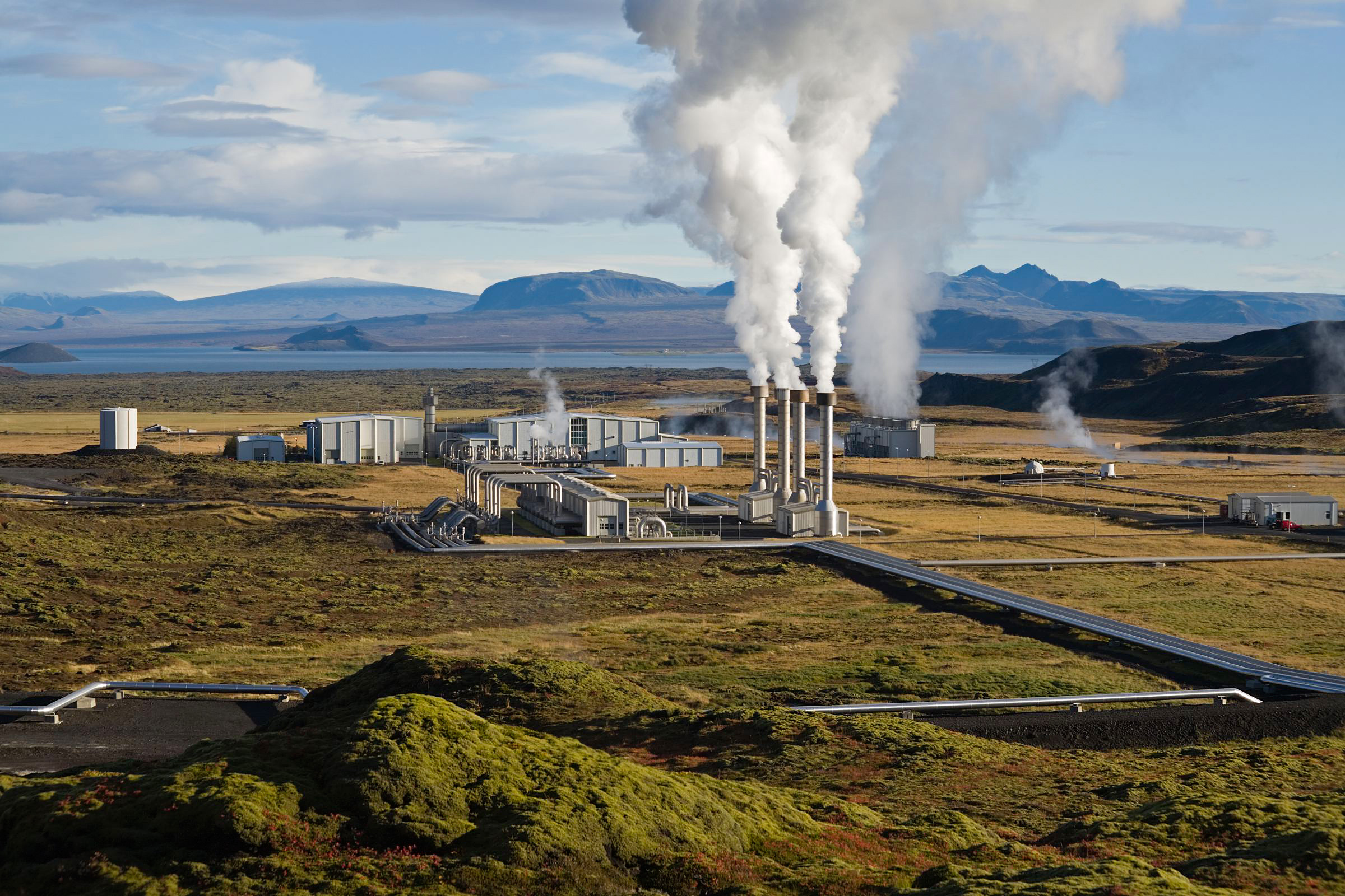 The Nesjavellir Geothermal Power Plant in Þingvellir, Iceland