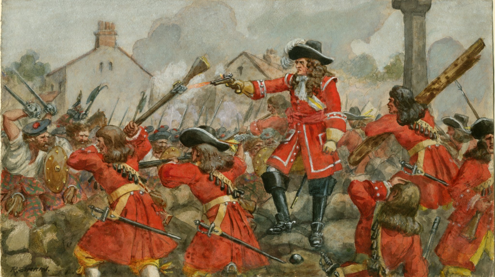 The Earl of Angus's Regiment (The Cameronians) at the Defence of Dunkeld, 1689.
