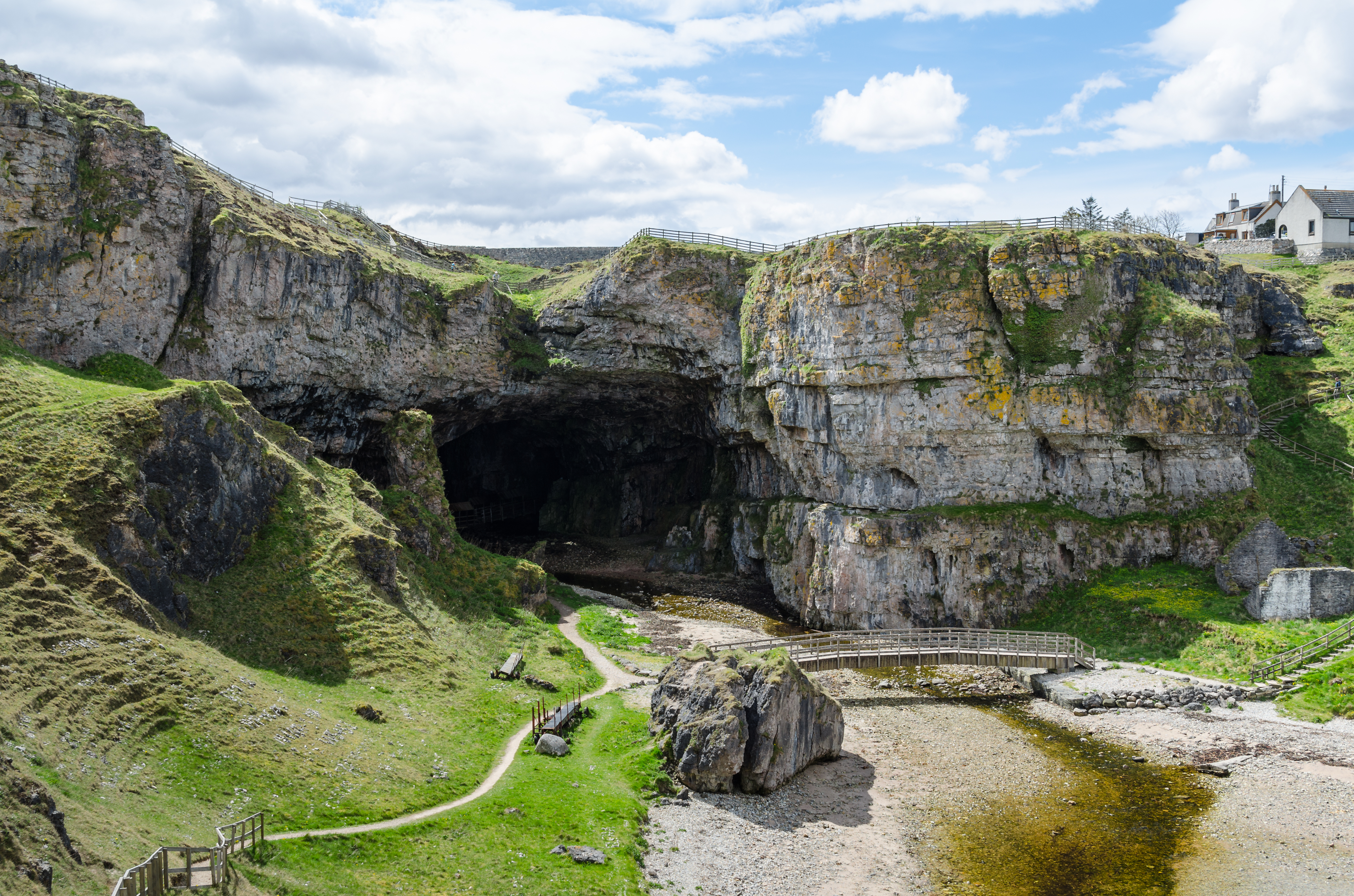 Entrance to Smoo Cave, Durness in Sutherland, Highland, Scotland