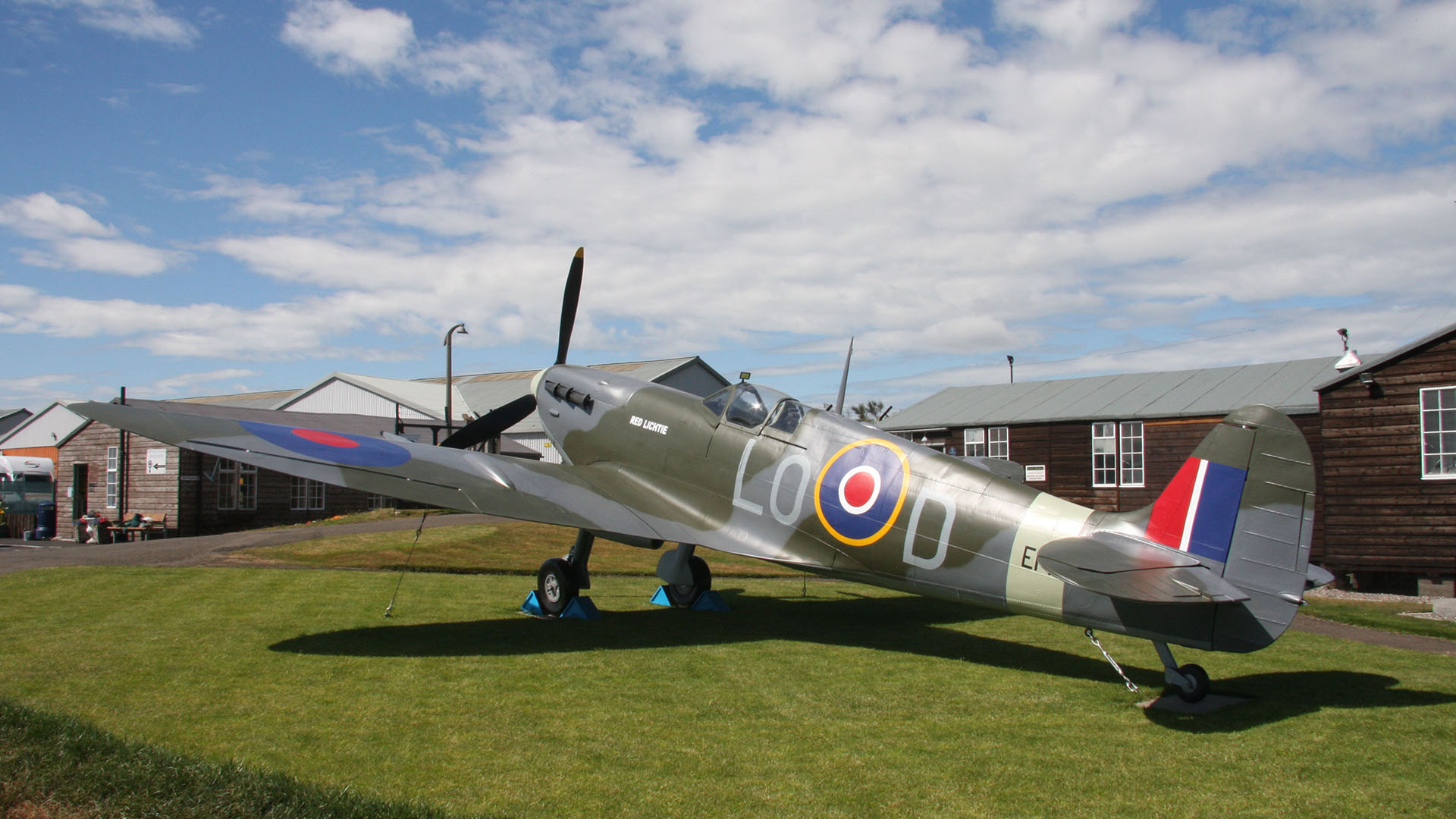 Full size replica Supermarine Spitfire MkVb LO-D (EP121) at Montrose Air Station Heritage Centre, Angus.