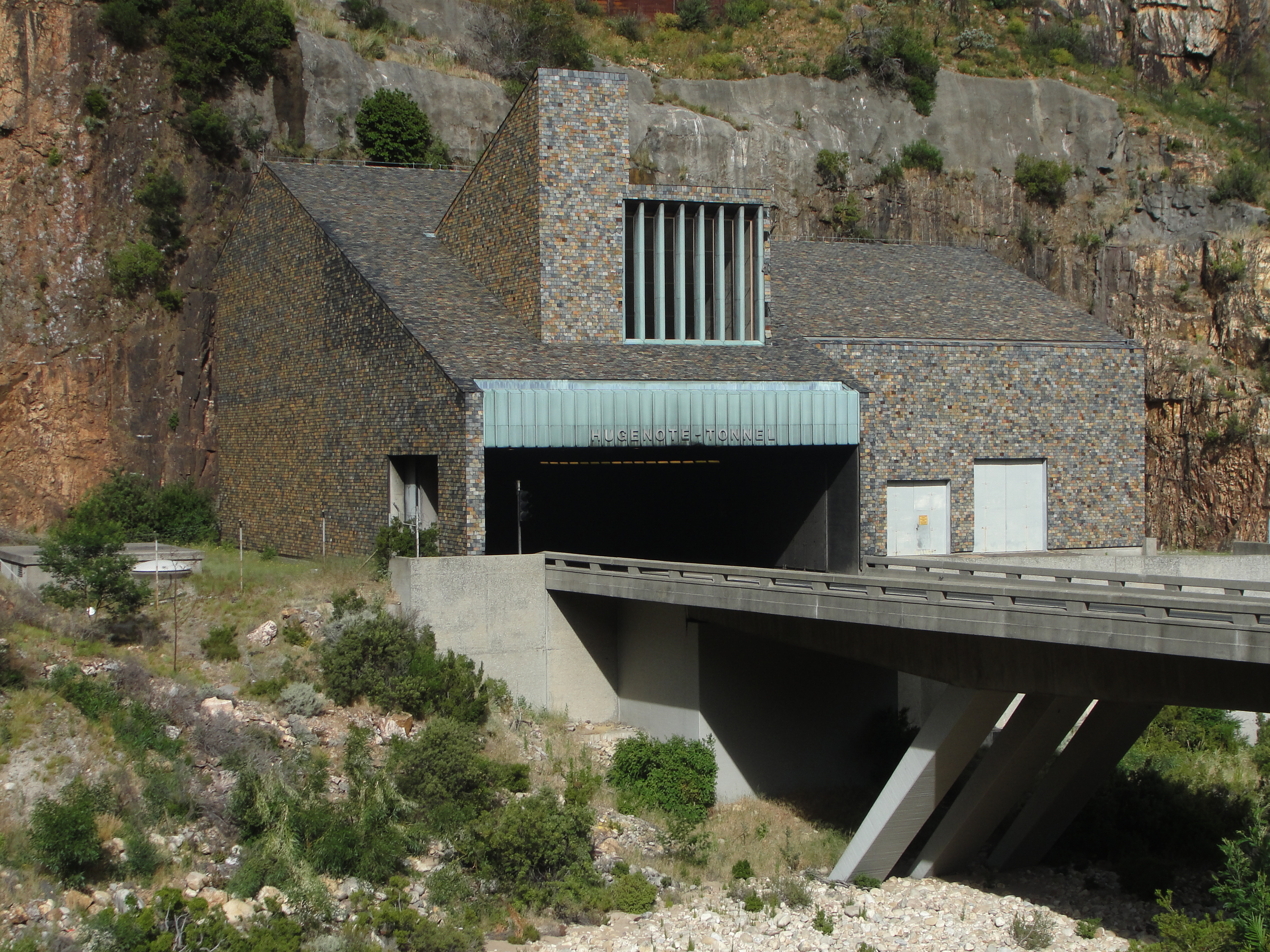 The northern entrance to the Huguenot Tunnel on the N1 highway in the Western Cape province of South Africa
