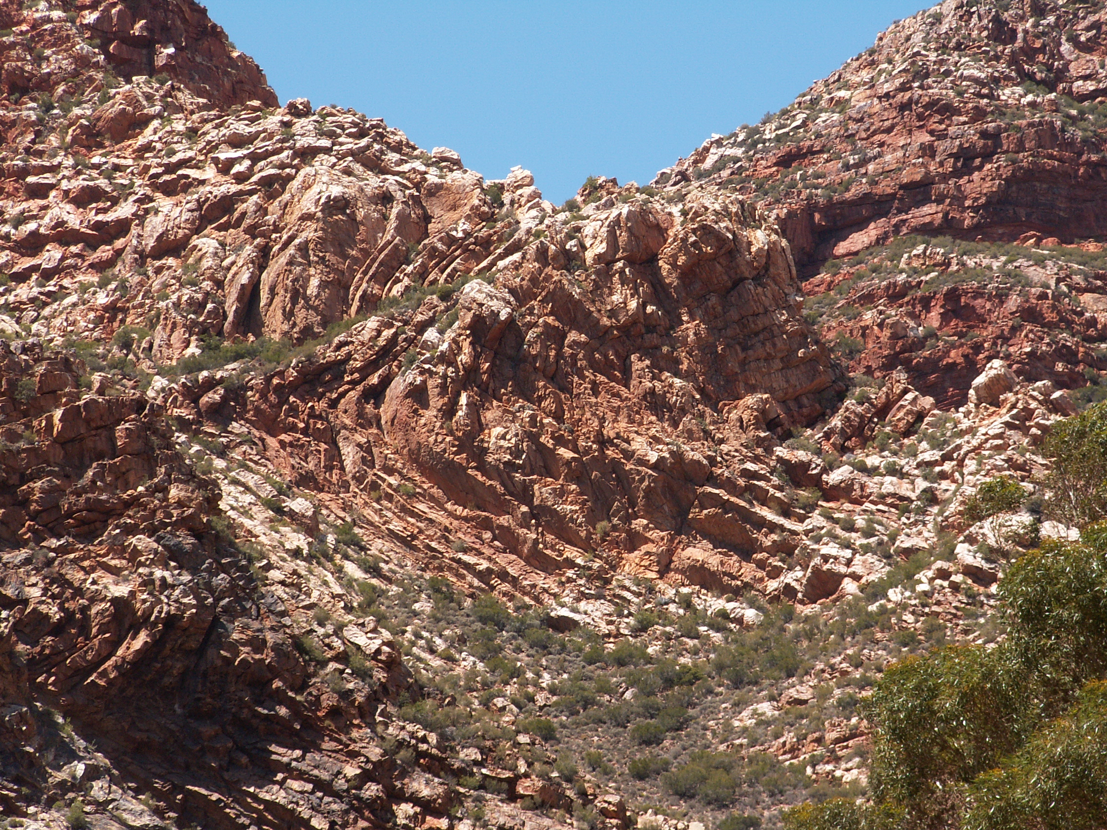 Rock formations of the Cape Fold Belt, on Swartberg Pass, near Oudtshoorn, Western Cape, South Africa