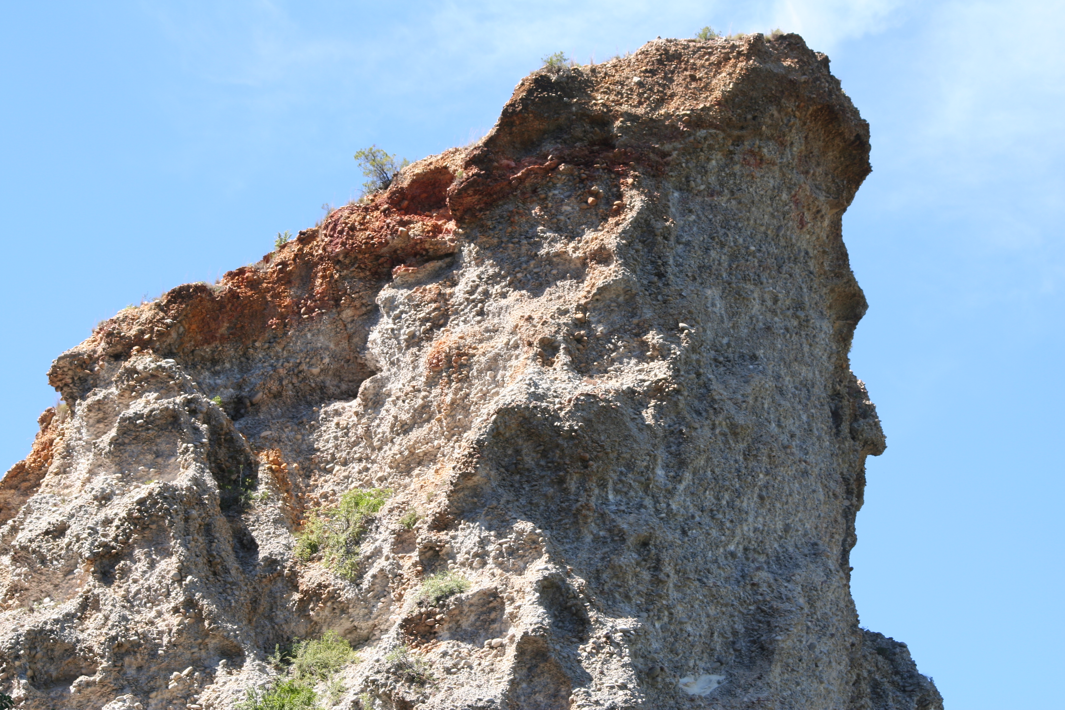 Outcrop of Enon Conglomerate formed by Alluvial deposits in the Gamtoos Valley, Eastern Cape, South Africa (On the R331 between Patensie and the Kouga dam)