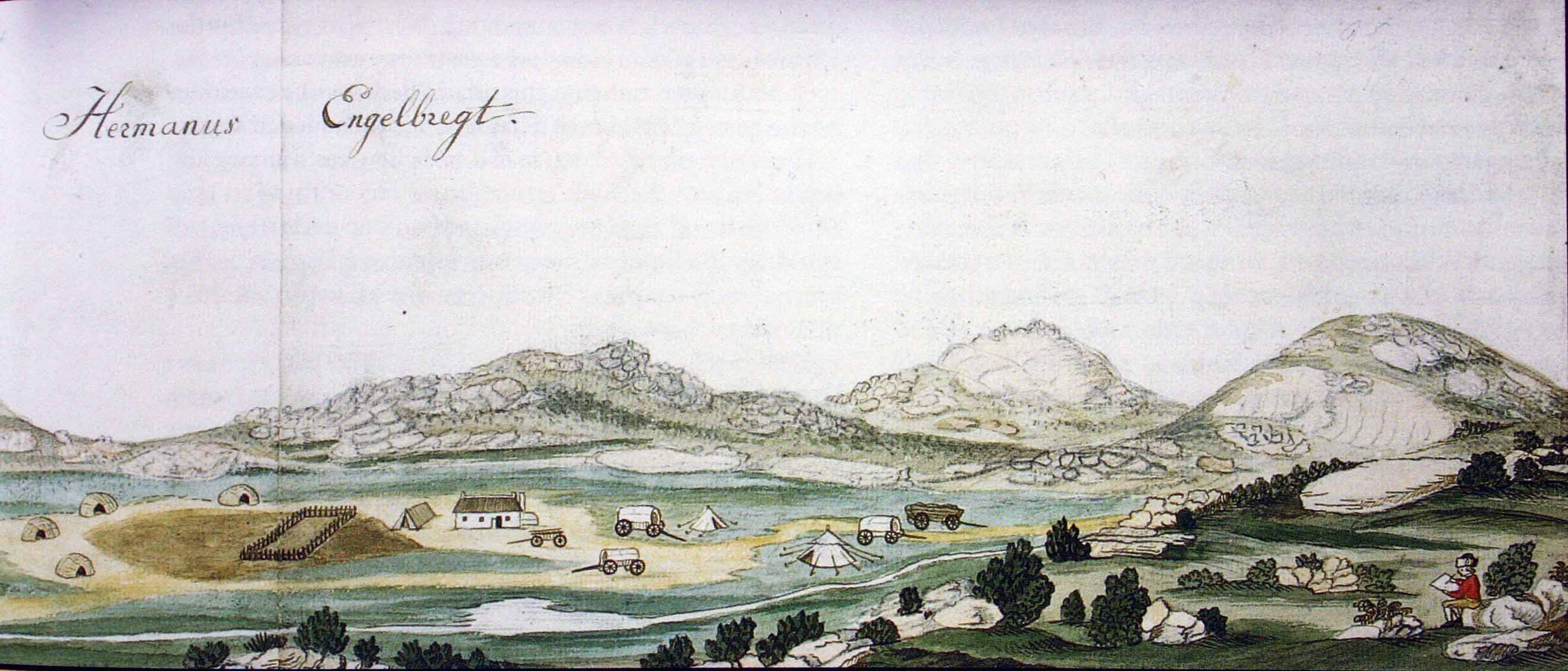 "Ellenboogfontein (farm of Hermanus Engelbregt) near present-day Kamieskroon - a haven to Gordon and many other travellers"  Page 75 of 'Robert Jacob Gordon 1743-1795' - Patrick Cullinan