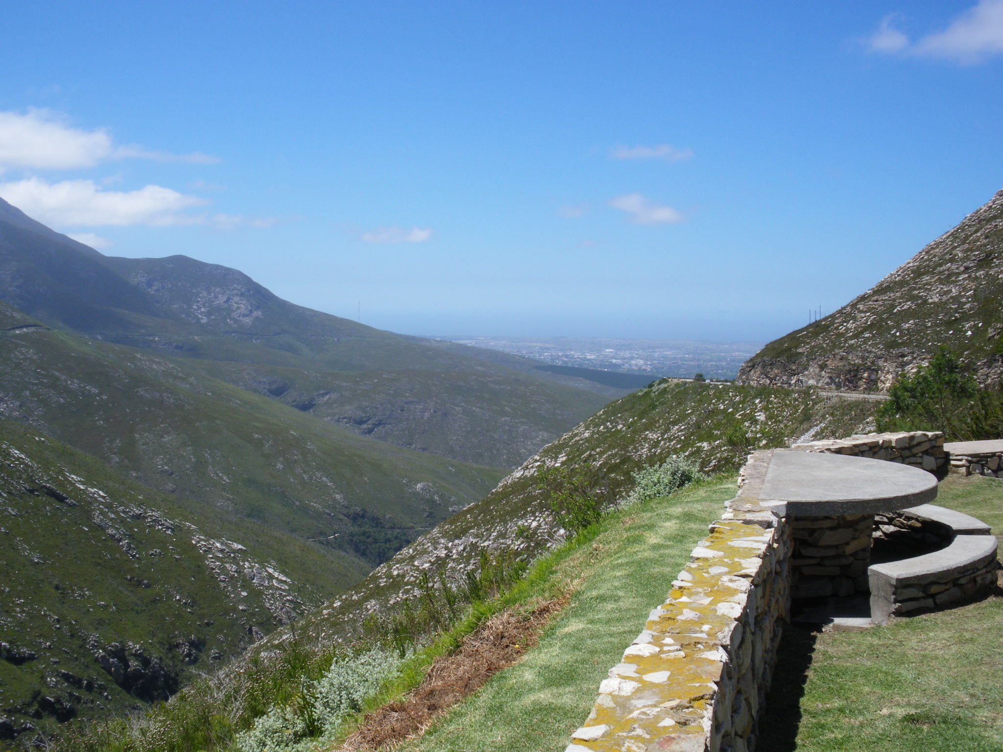 Viewpoint at Outeniqua Pass, looking south-east towards George, Western Cape province, South Africa.