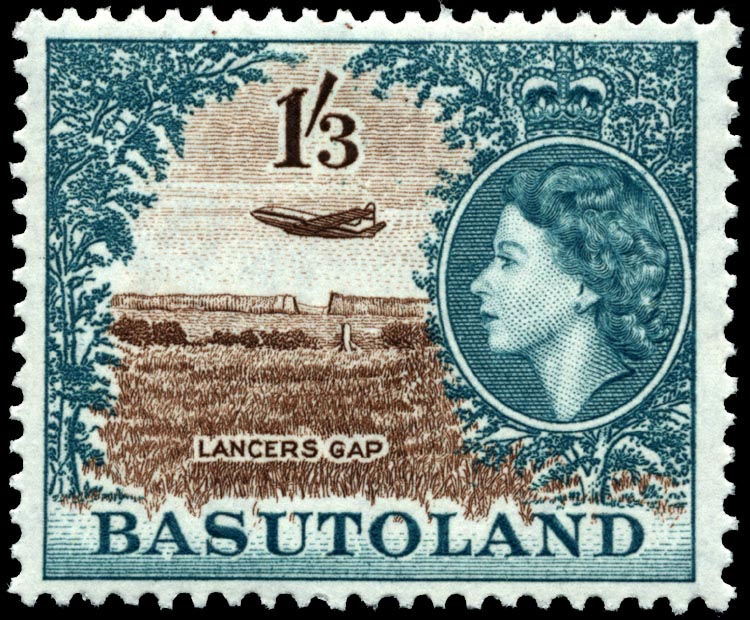 Basutoland 1sh3p stamp of 1954