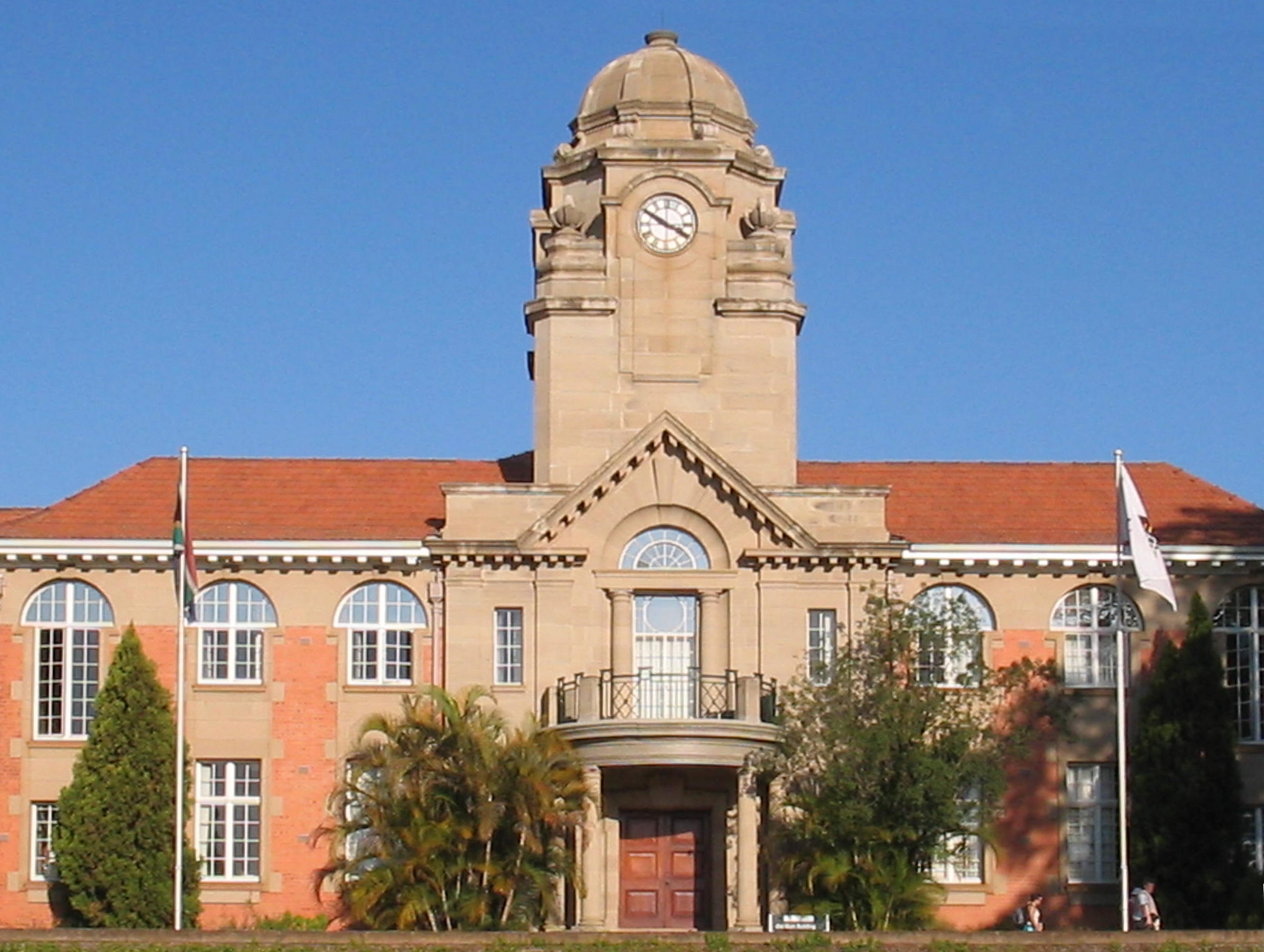 The main clock tower at the University of KwaZulu-Natal, Pietermaritzburg campus.