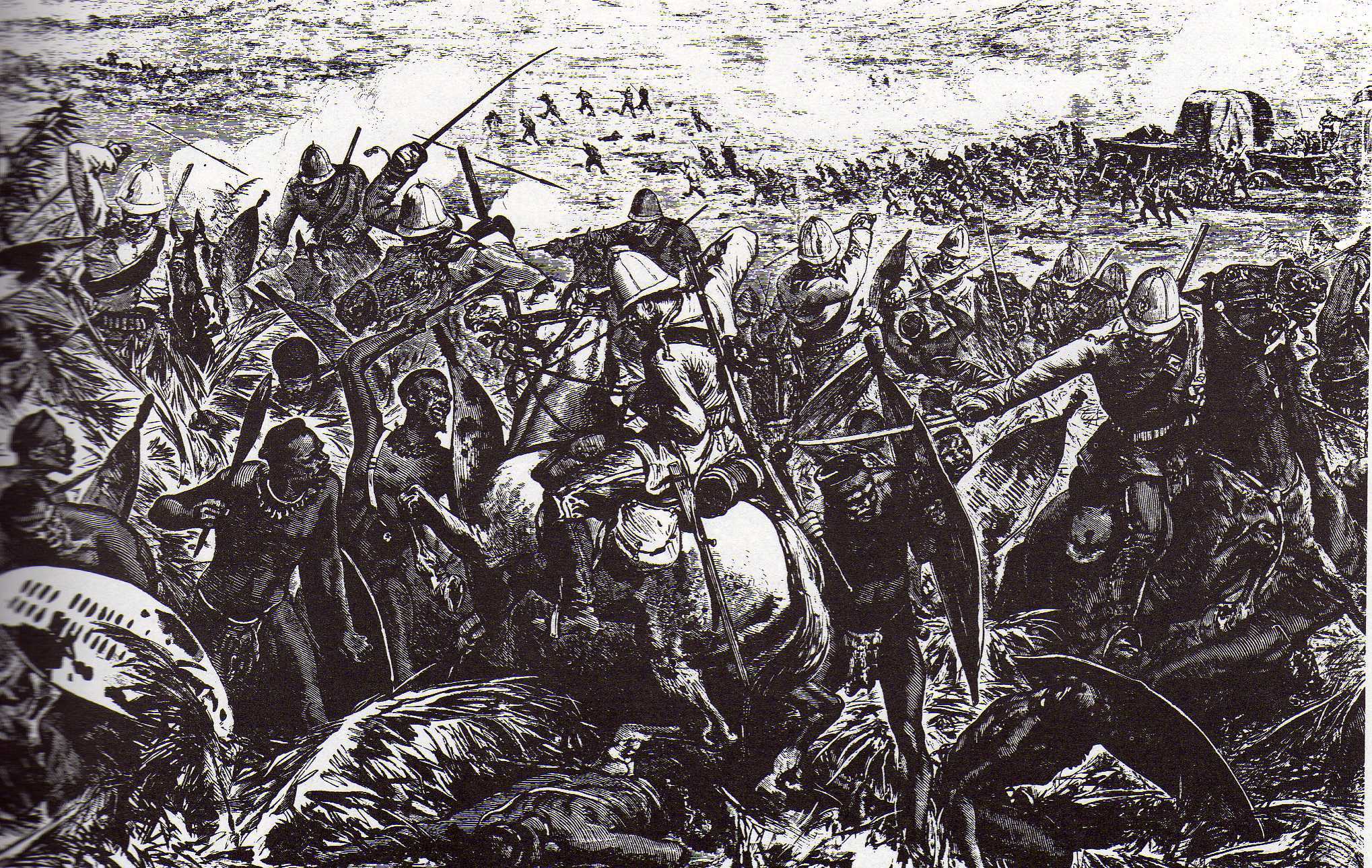The final repulse of the Zulus at Ginghilovo, from a sketch supplied by Lieutenant-Colonel J. North Crealock.
Battle of Ginghilovo 2 April 1879 (Battle of Gingindlovu).
Publication: The Illustrated London News, Saturday,  May 24, 1879

Read the ILN]