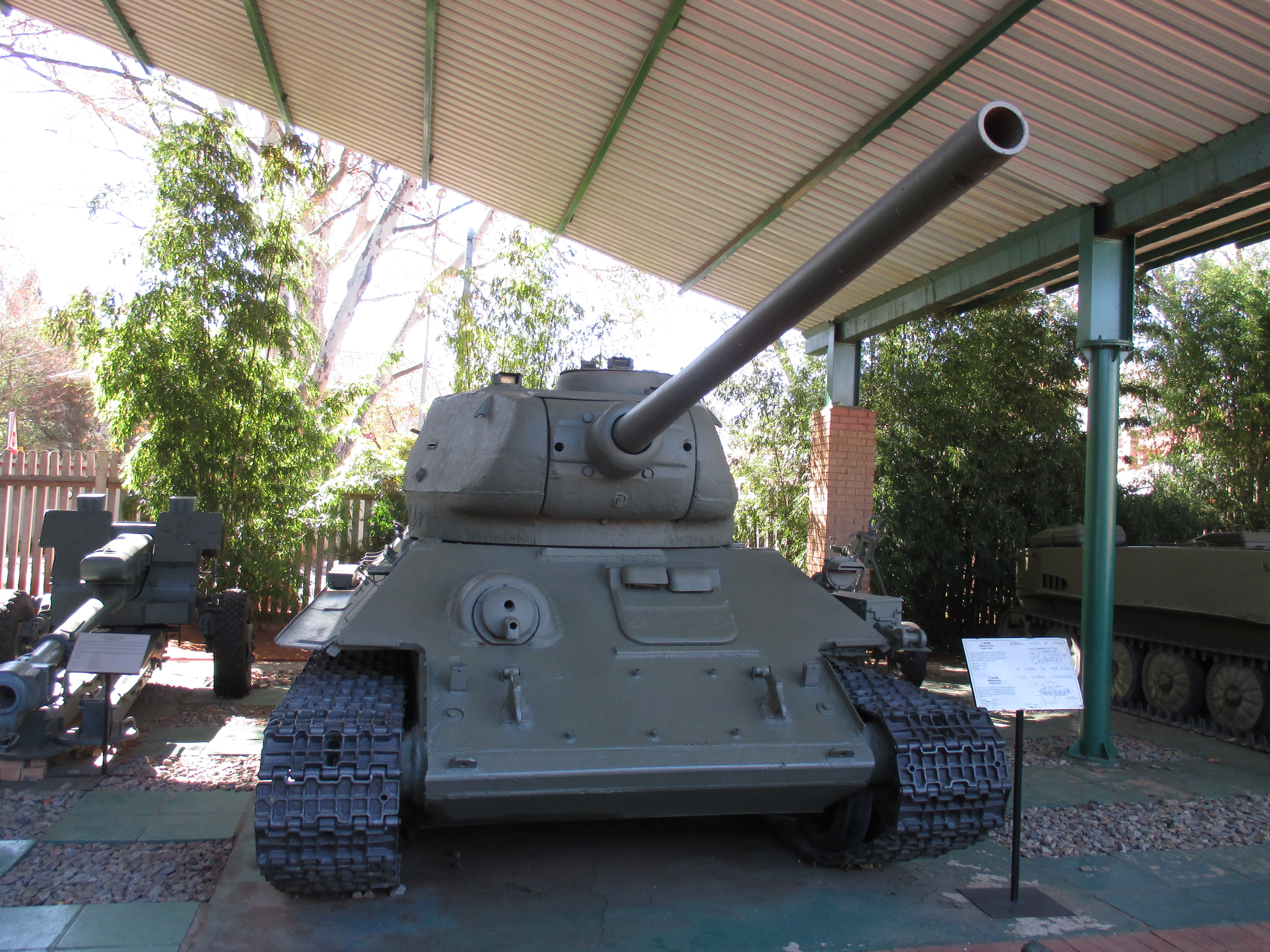 Description: Former Angolan T-34-85 at the South African National Museum of Military History, Johannesburg.