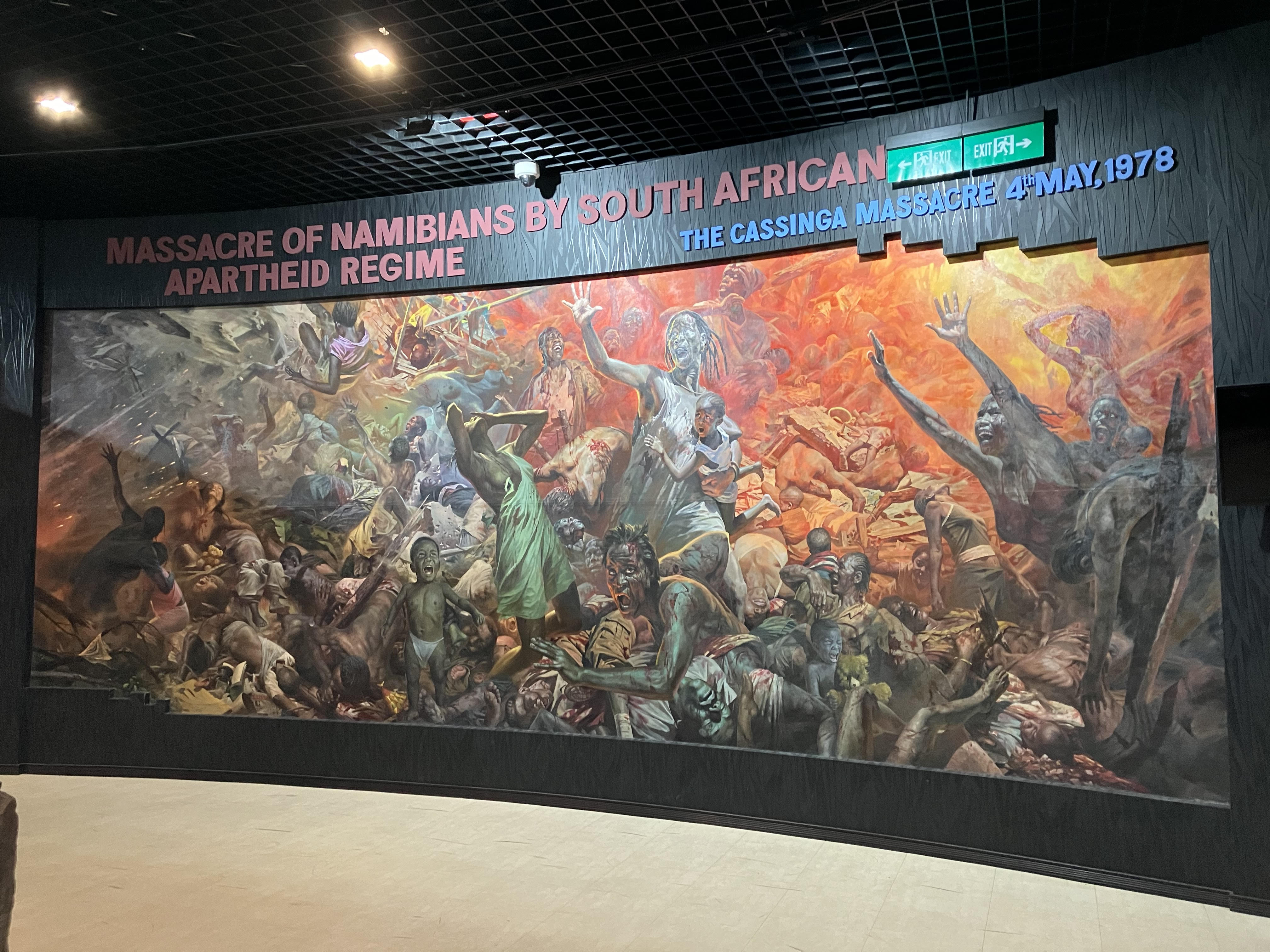 Depiction of the Cassinga massacre at the Namibian Independence Museum