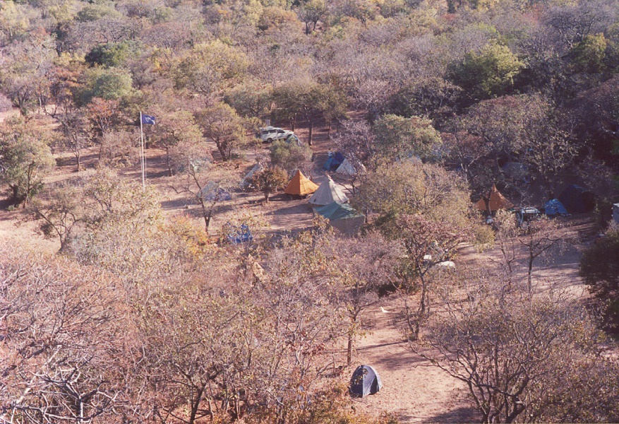 Aerial view of Gordon Park Scout Camp, Matobo Hills, Zimbabwe