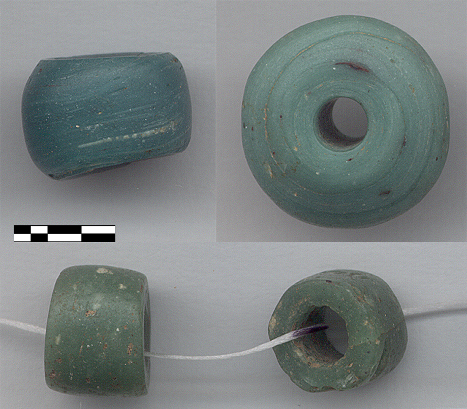 Glass beads from the archaeological site of Ingombe Ilede in Zambia. Beads are from Grave 10 (top) and Grave 4 (bottom). Photographed by Marilee Wood.