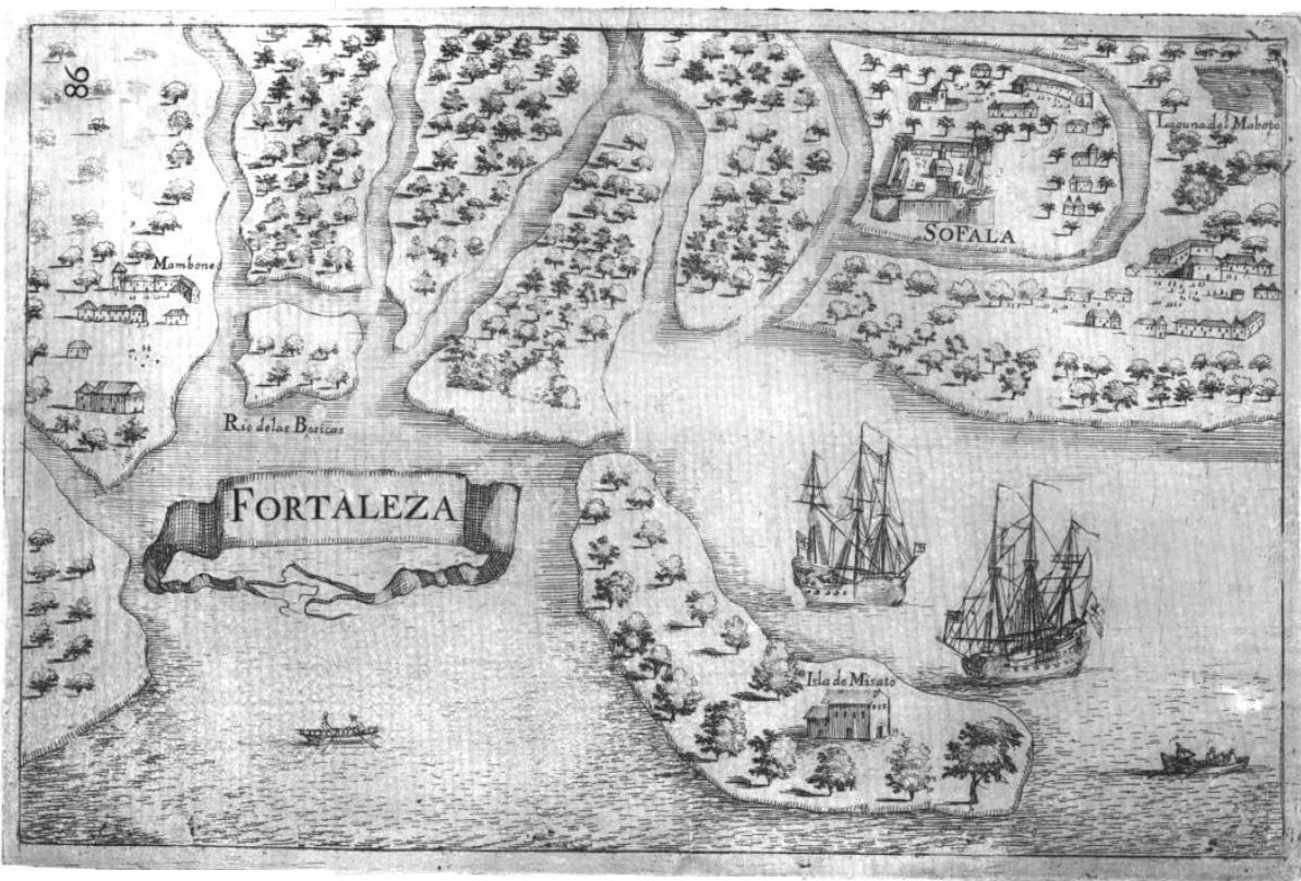 Depiction of Sofala (Mozambique), from Manuel de Faria e Sous, 1666, Asia Portuguesa, volume 1