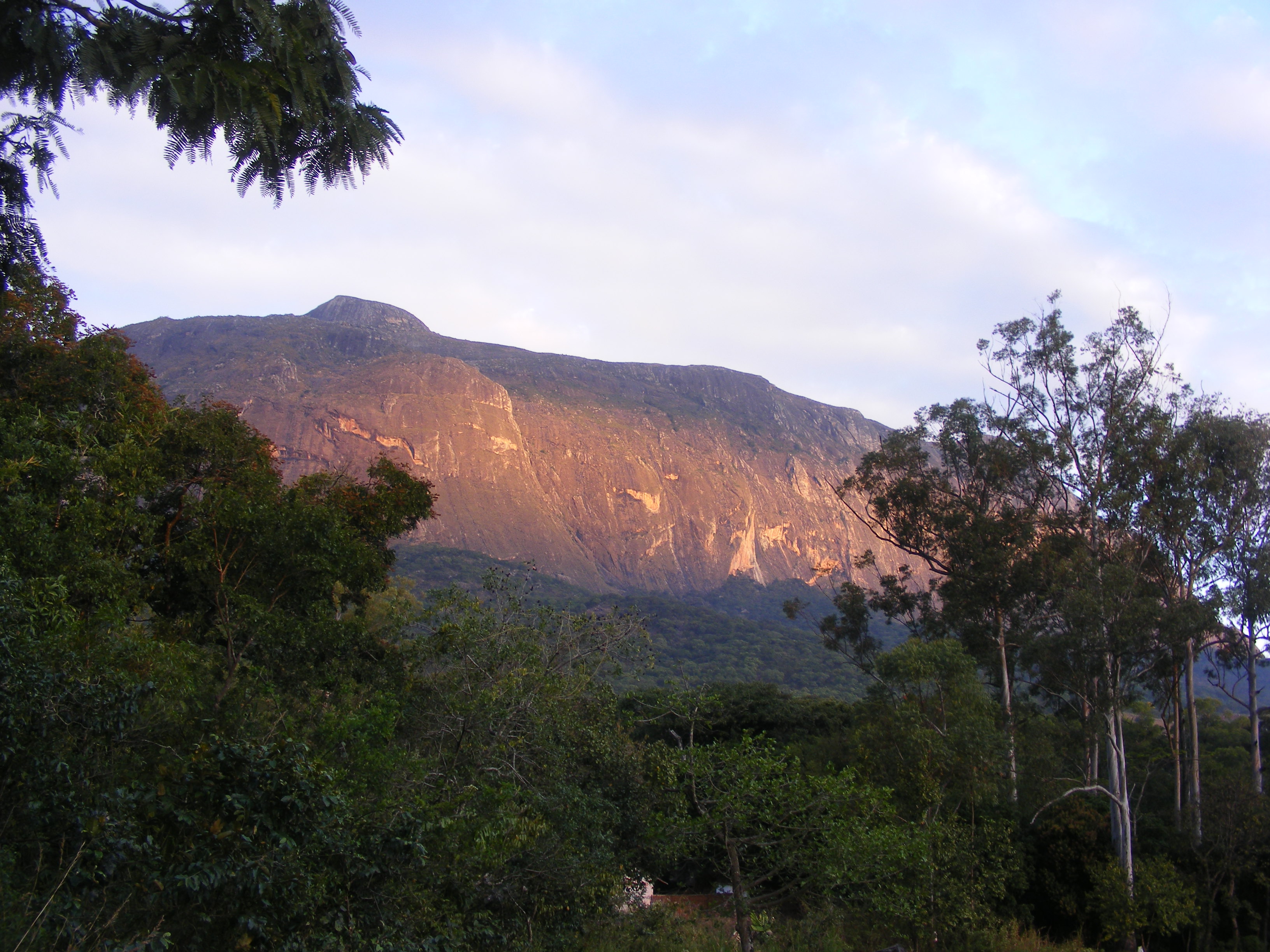 Western side of Mulanje Mountain in Sunset, seen from Likubula Falls
