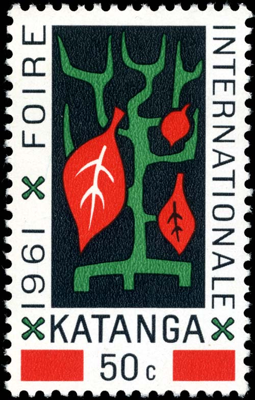 Katanga 50c stamp of 1961, international fair issue