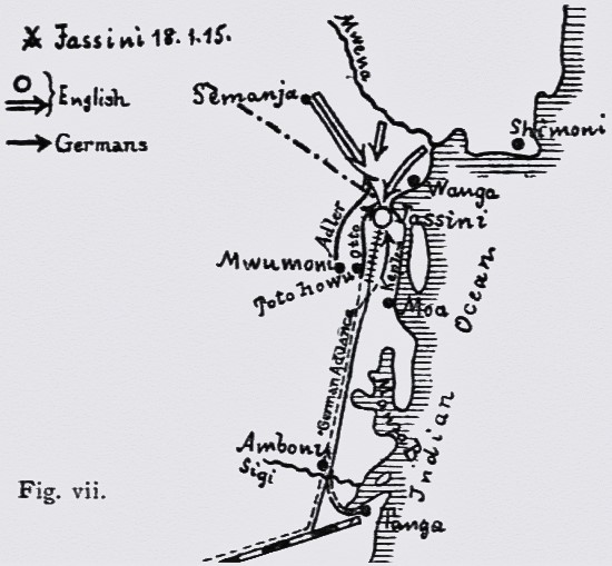 Drawing of the w:Battle of Jassini found on page 105 of "My Reminiscences of East Africa" by General von Lettow-Vorbeck