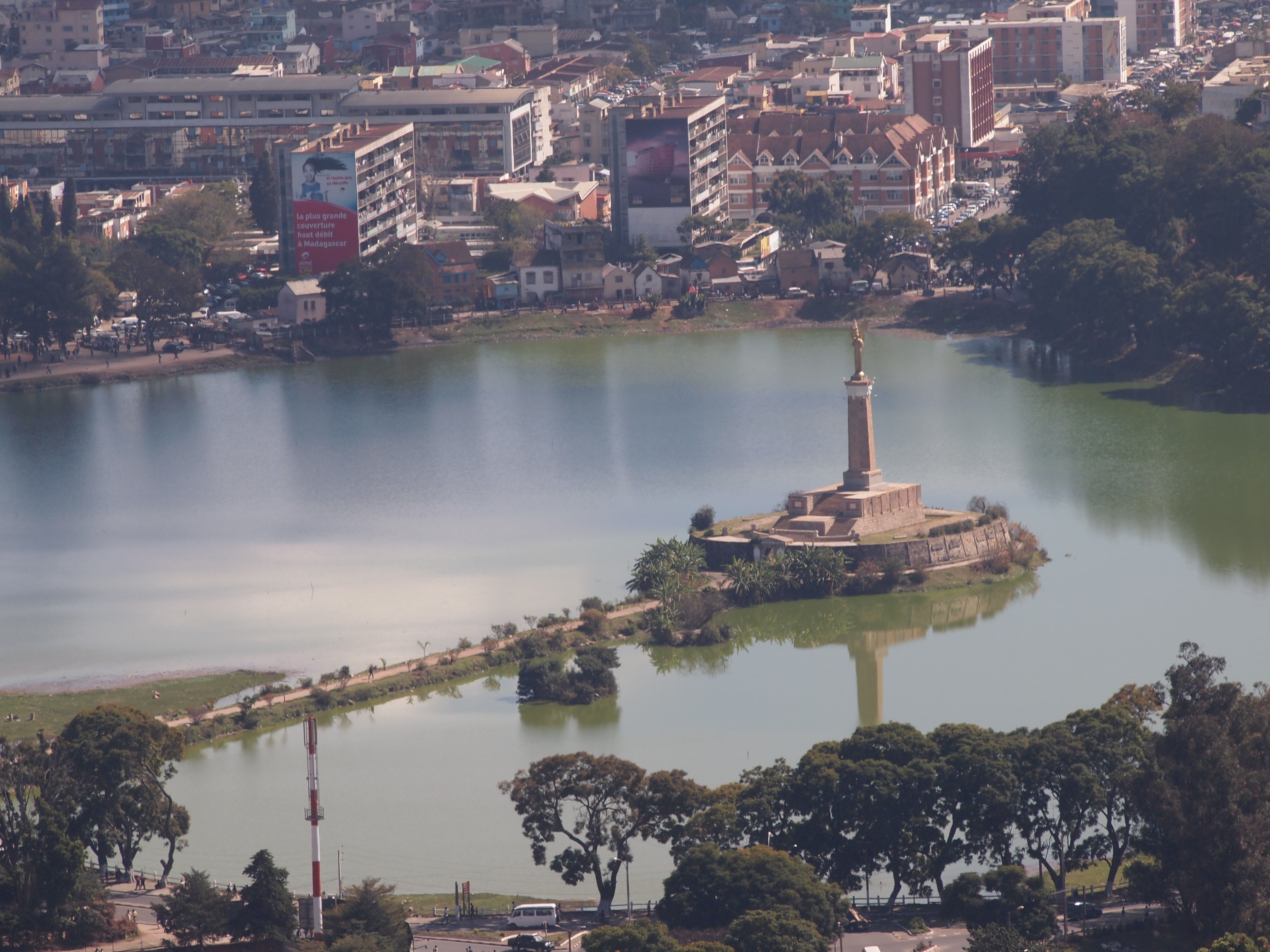 Detail of statue in lake anosy in Antananarivo Madagascar 2013