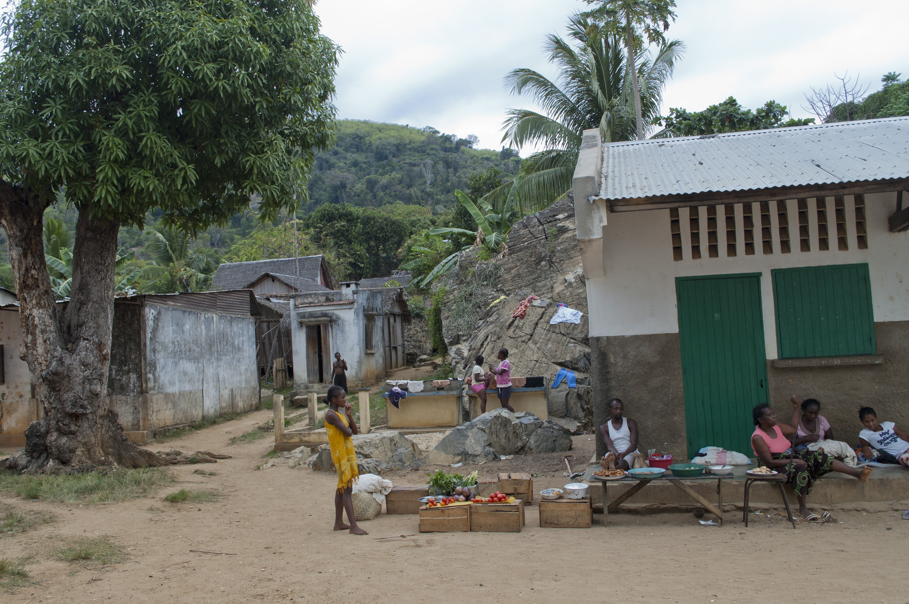 View of a village on the island of Nosy Komba, Madagascar
