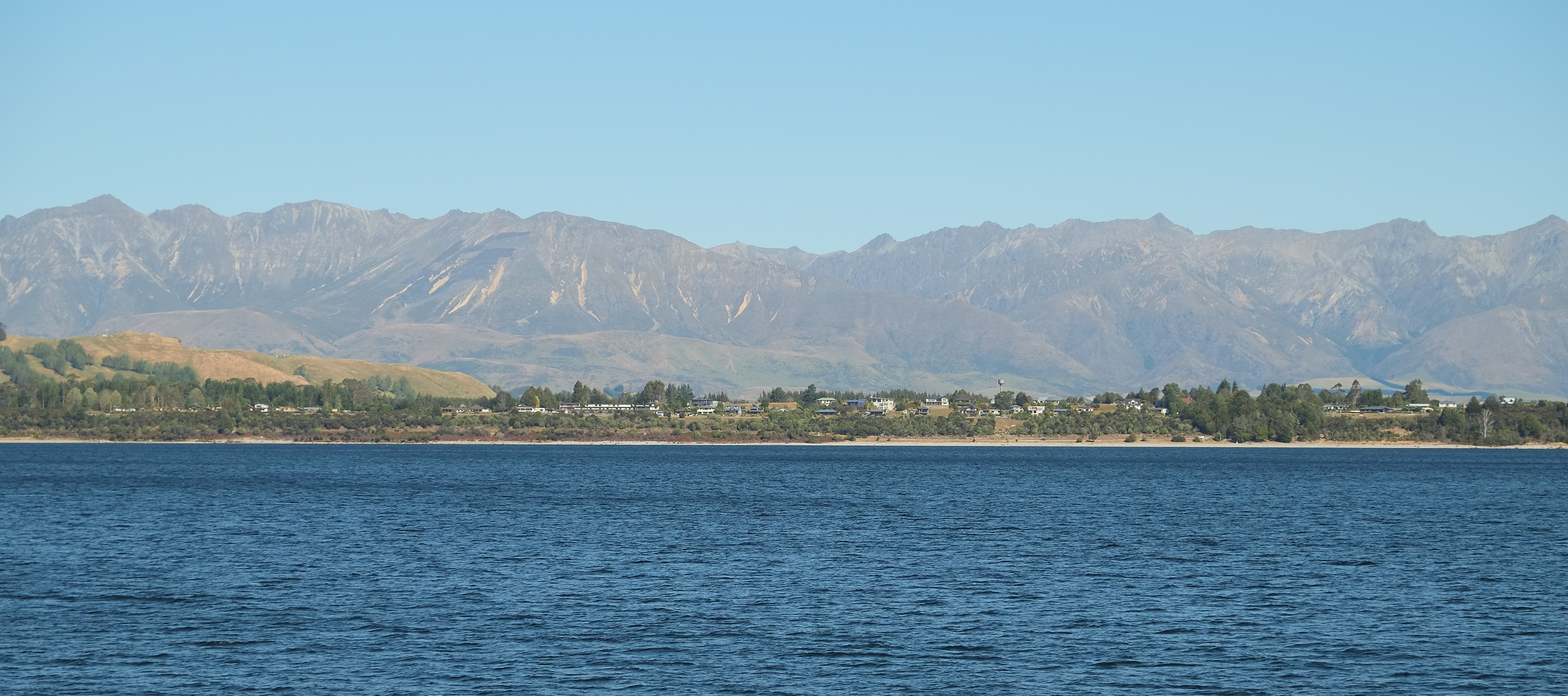 Approaching Manapouri township from the lake