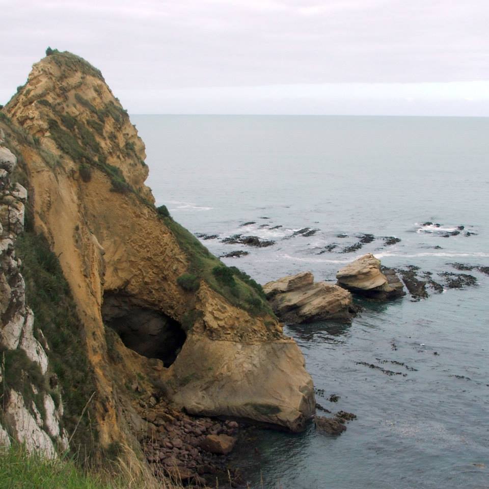 Blowhole on southern coast of Huriawa Peninsula, Karitane, New Zealand